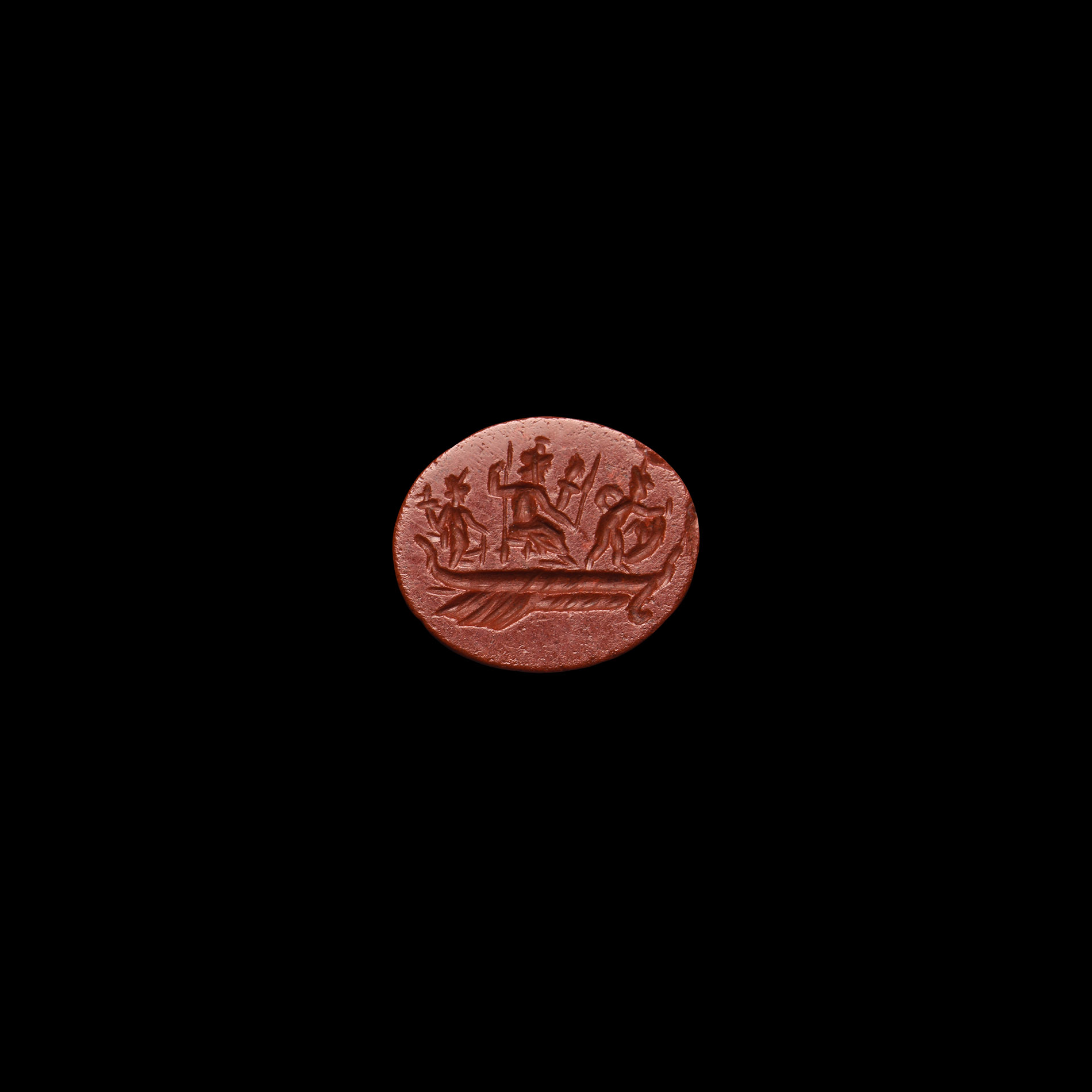 Roman Gemstone with Zeus Serapis and Isis