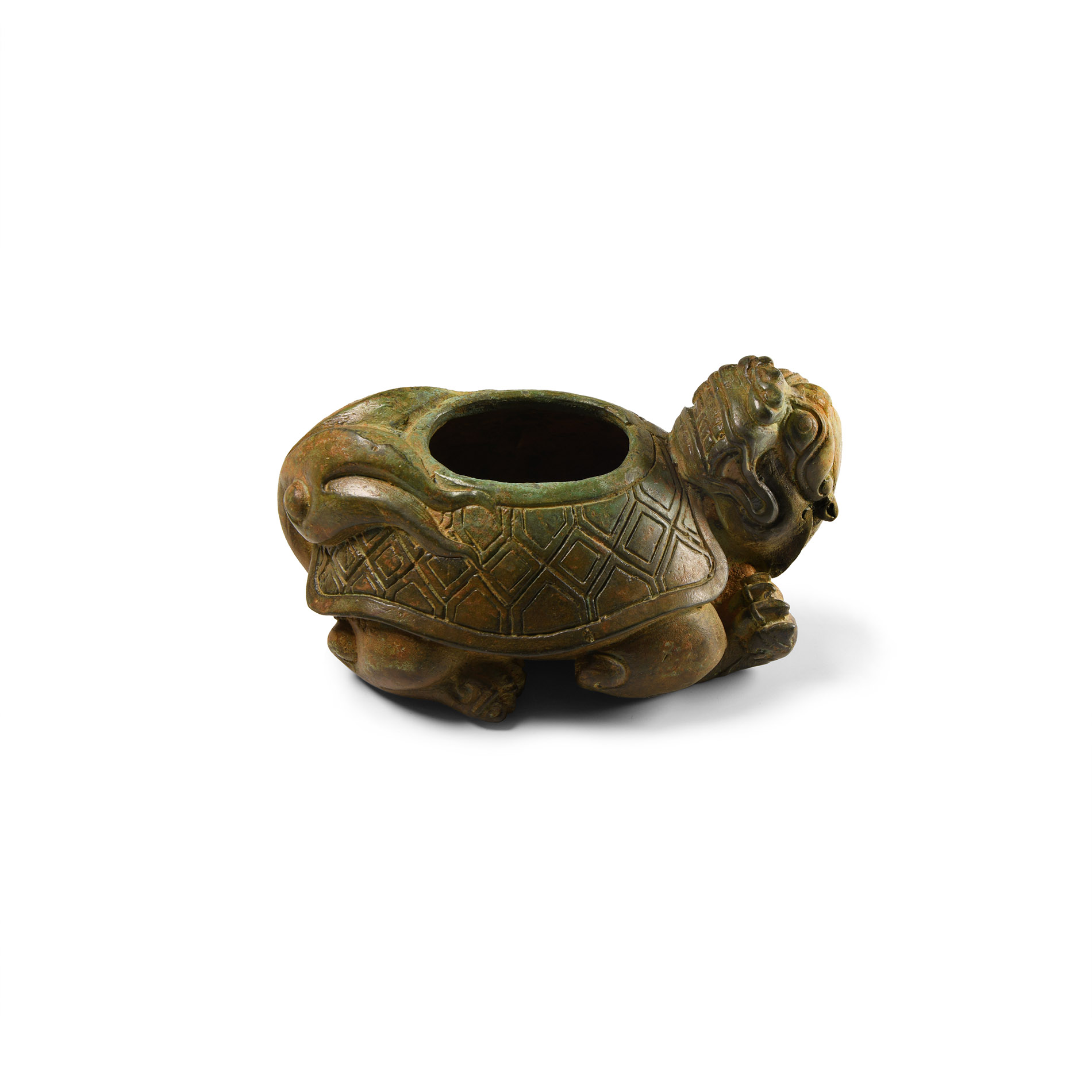 Chinese Han Style Bronze Dragon Turtle