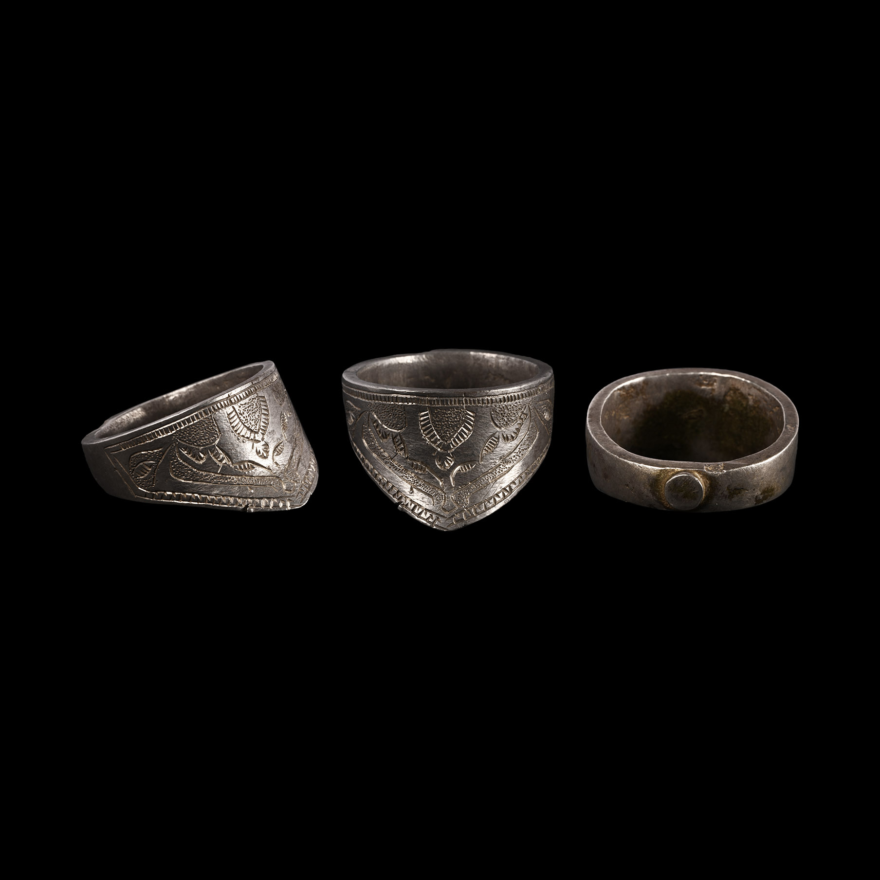 Large Byzantine Silver Archer's Ring