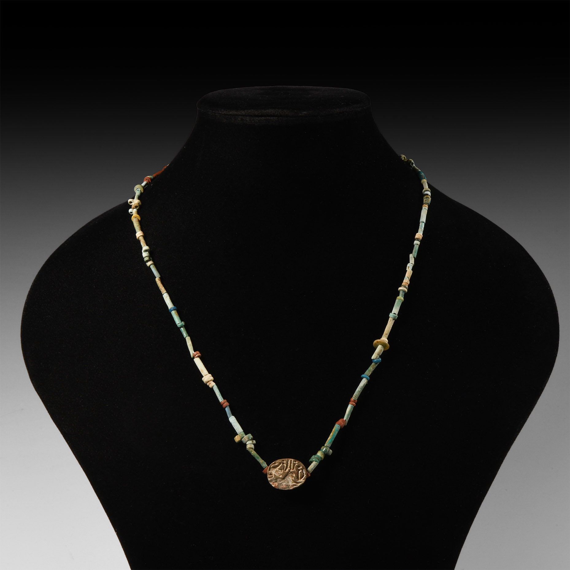 Egyptian Bead Necklace with Scarab