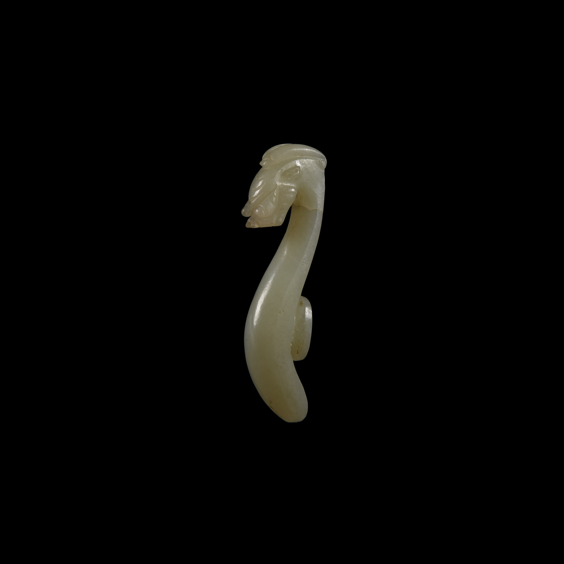 Chinese Han Style White Jade Garment Fastener
