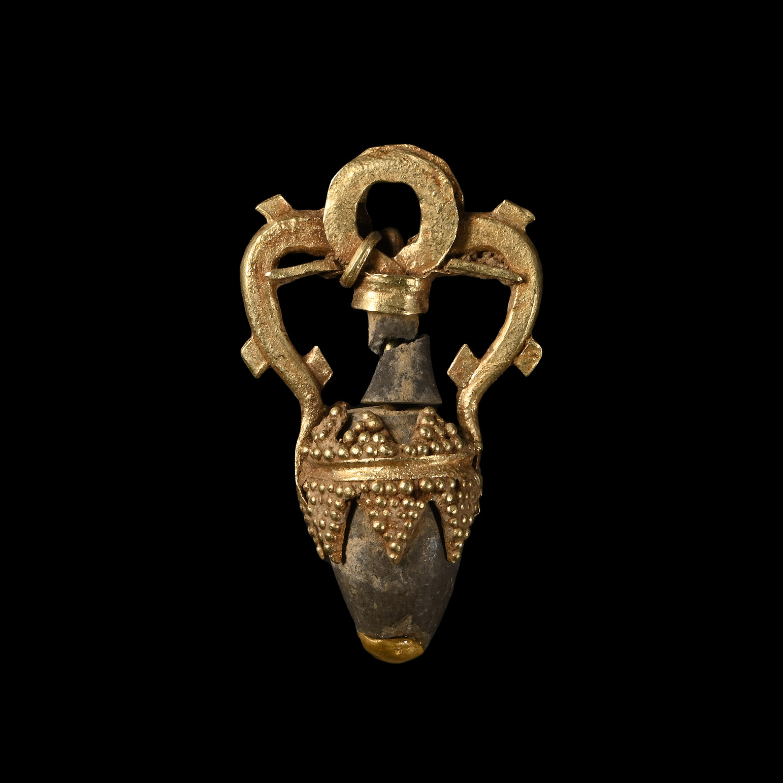Greek Gold Dolphin Amphora Pendant