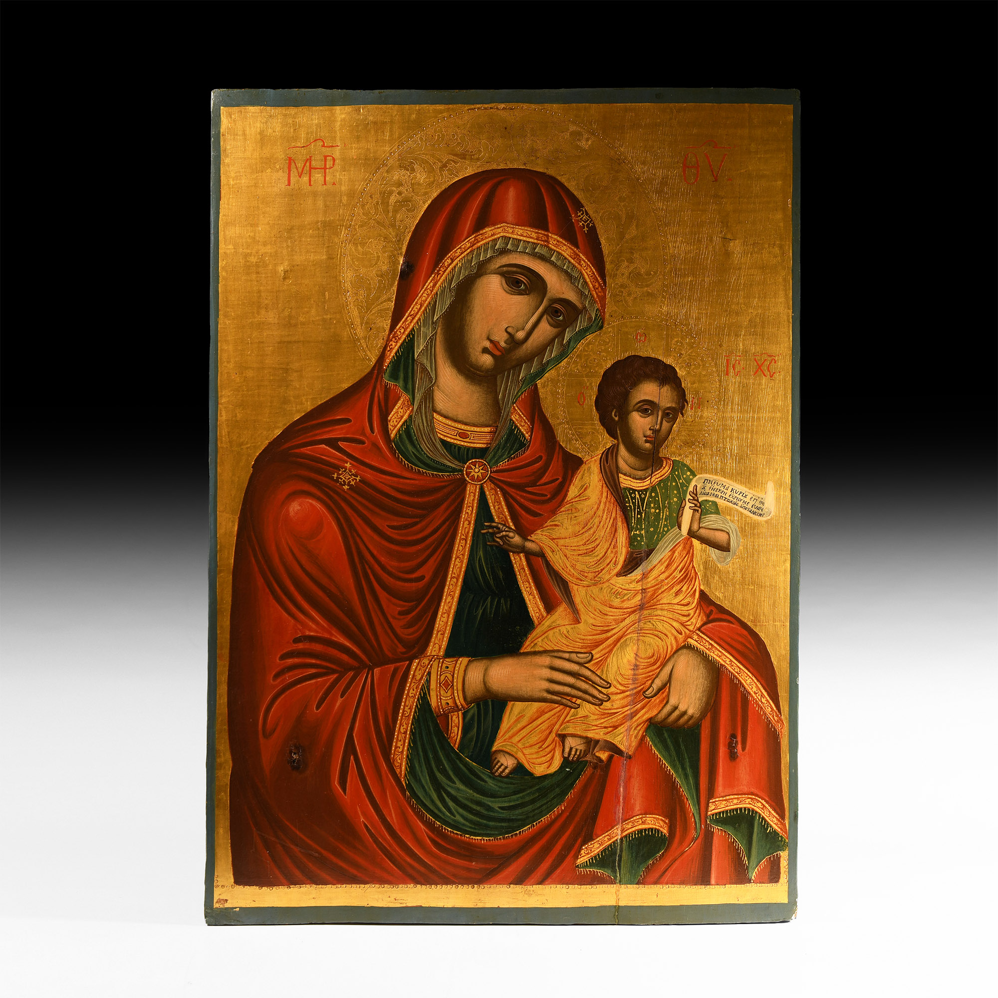 Large Veneto-Cretan Icon of Virgin and Child