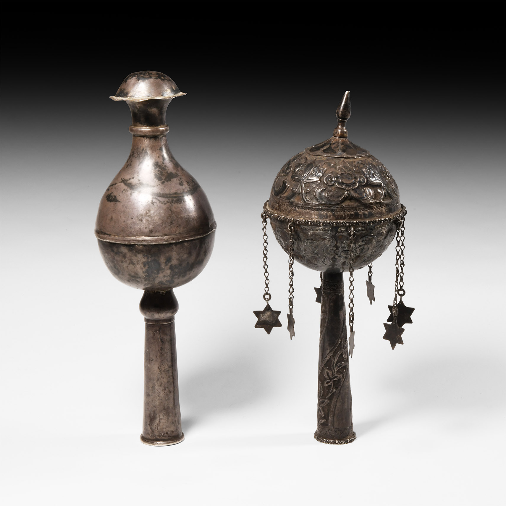 Jewish Silver Rimonim Group