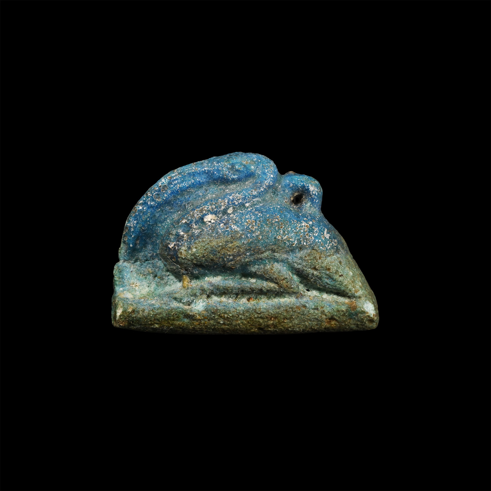 Egyptian Blue Faience Ibis Amulet