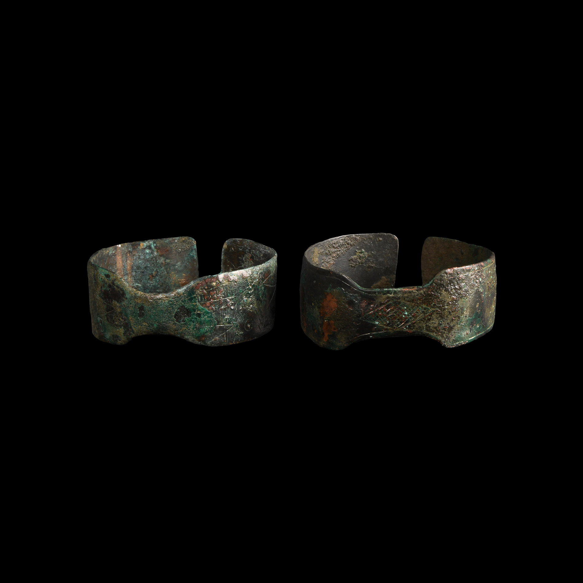 Western Asiatic Decorated Bracelet Pair