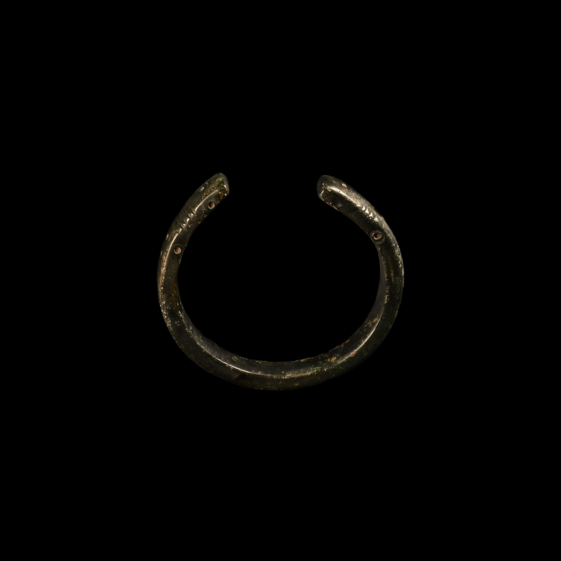 Bronze Age Punch Decorated Zoomorphic Snake Bracelet