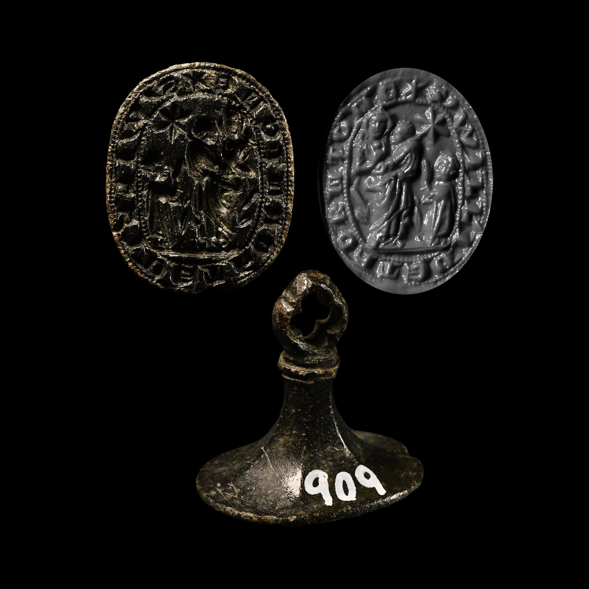 English Medieval Oval-Shaped Seal Matrix for William of Thornton