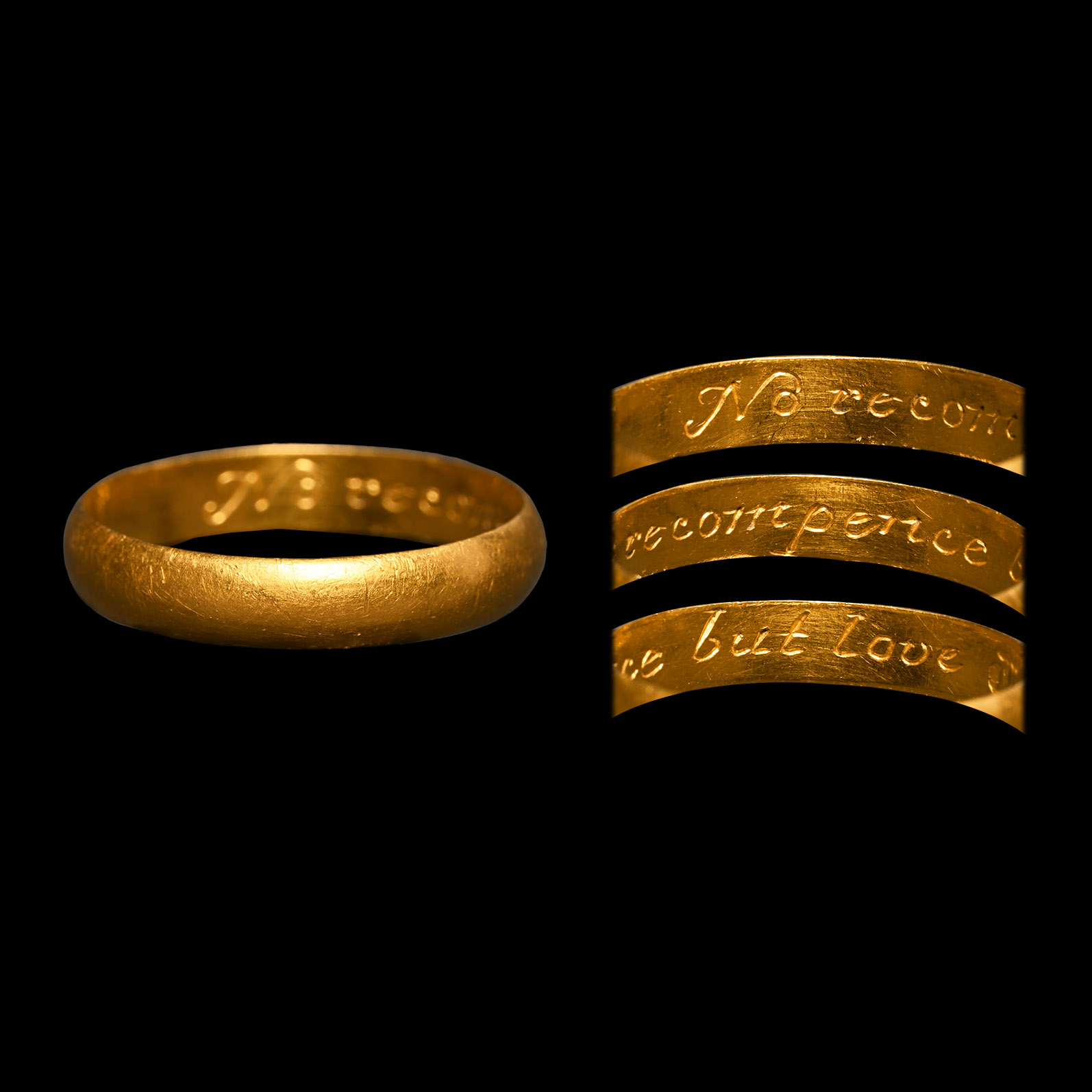 Post Medieval Gold 'No Recompence But Love' Posy Ring