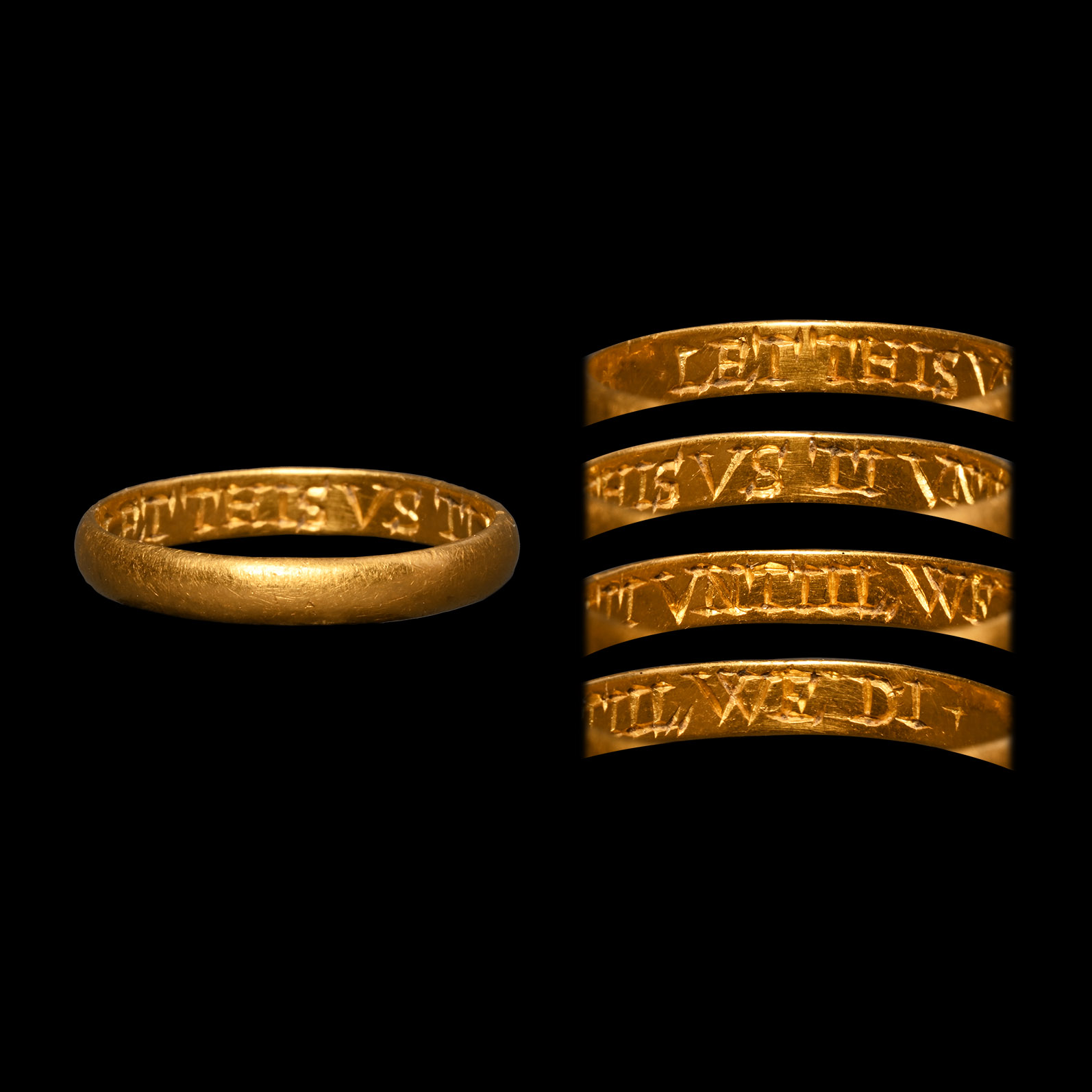 Post Medieval Gold 'Let This Vs Tie Vntil We Die' Posy Ring