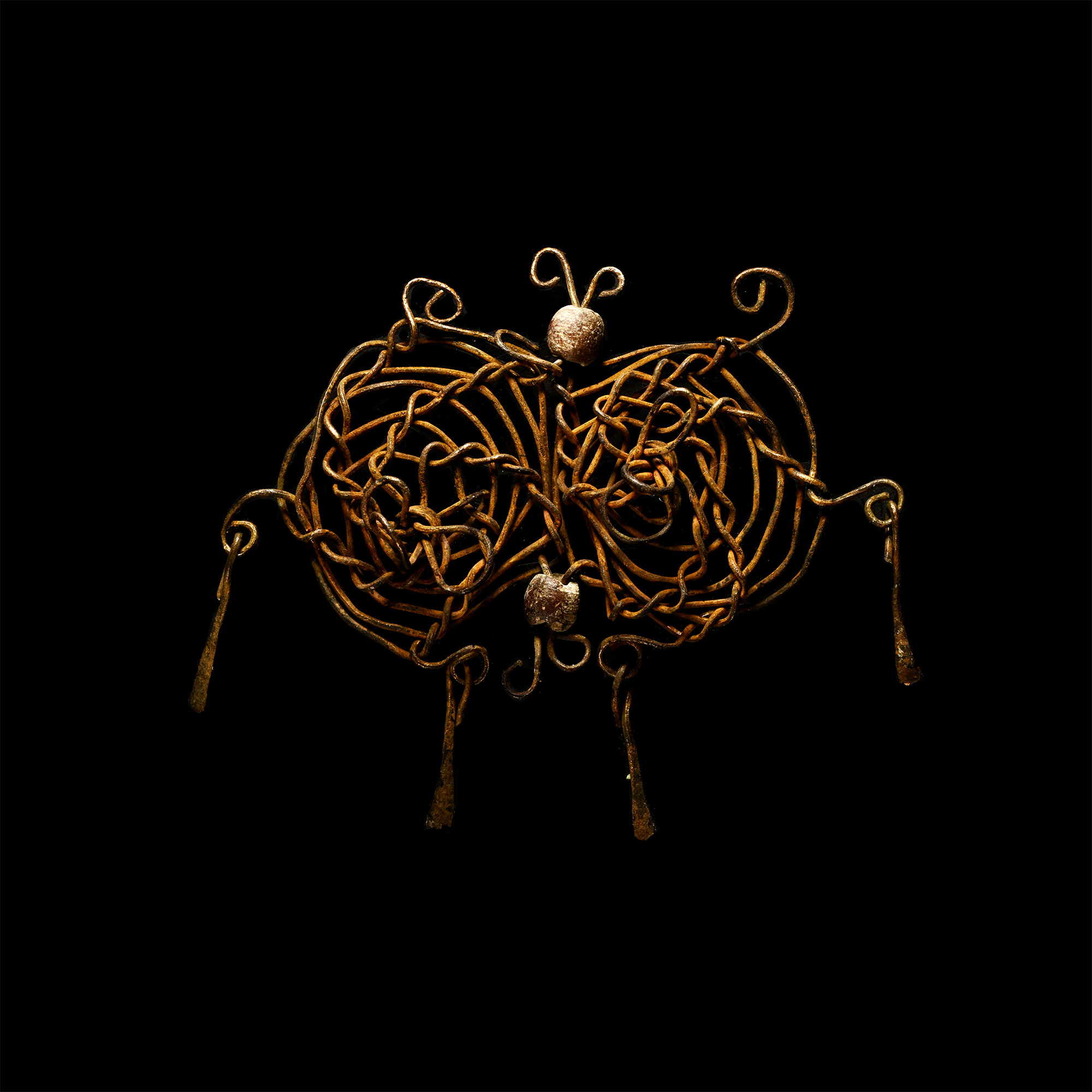 Tudor 'Thames' Wire Butterfly Brooch with Dangles