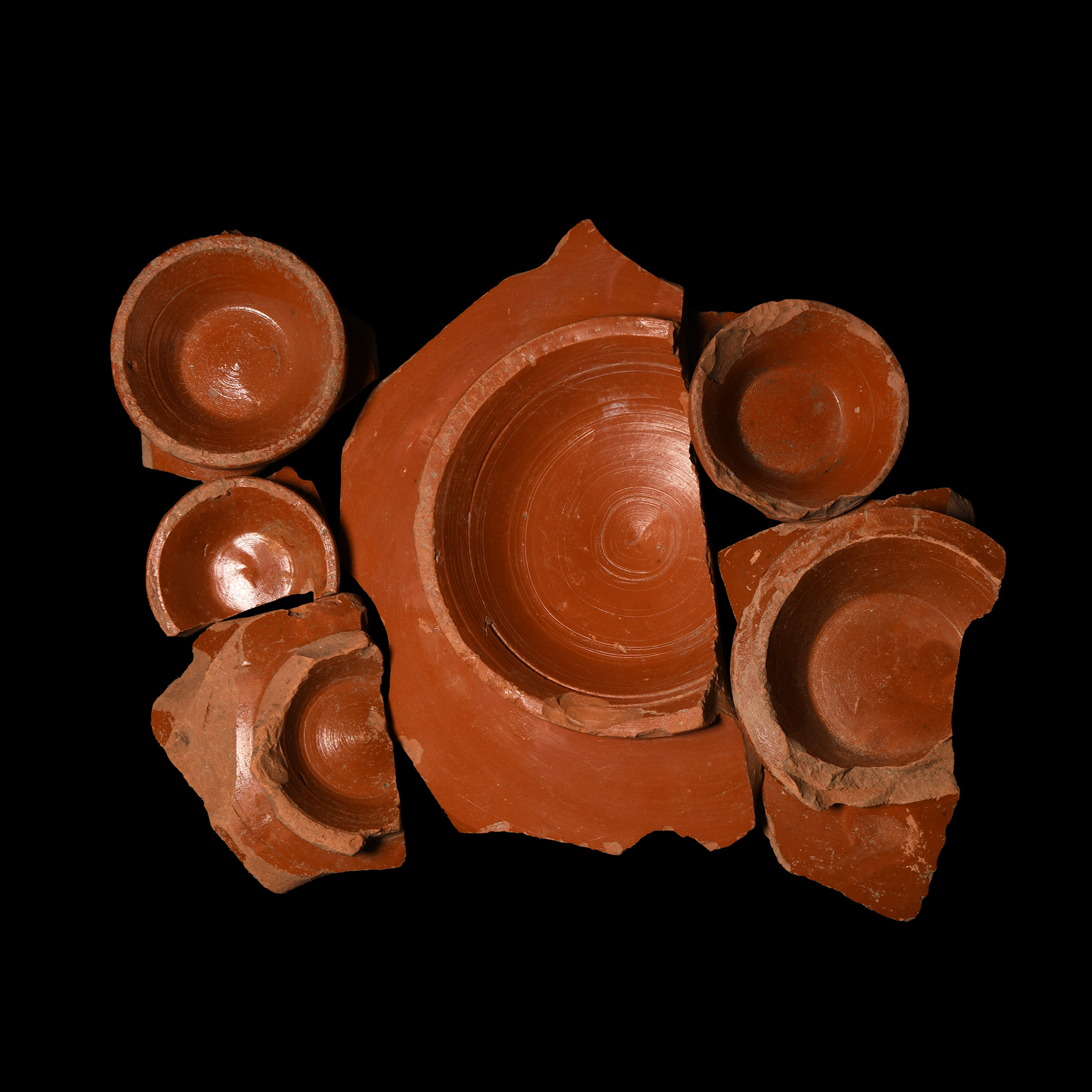 Roman 'Thames' Samian Ware Stamped Fragment Group