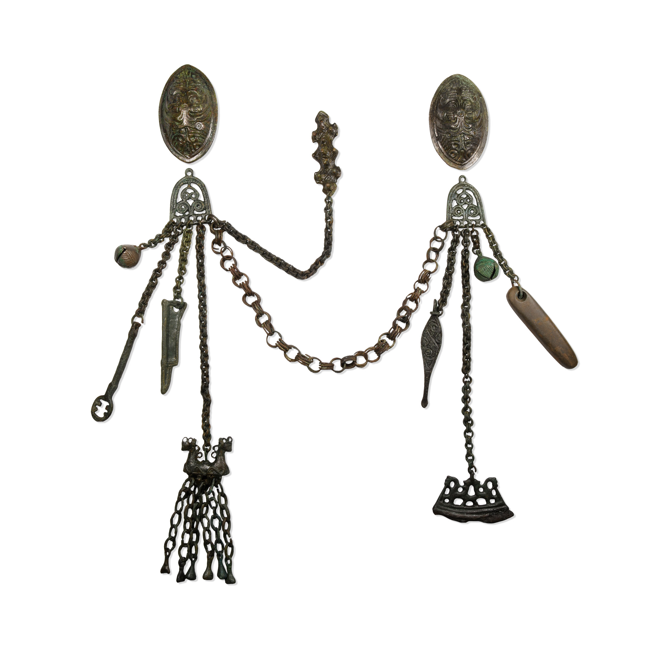 Viking Period Tortoise Brooch and Chain Set