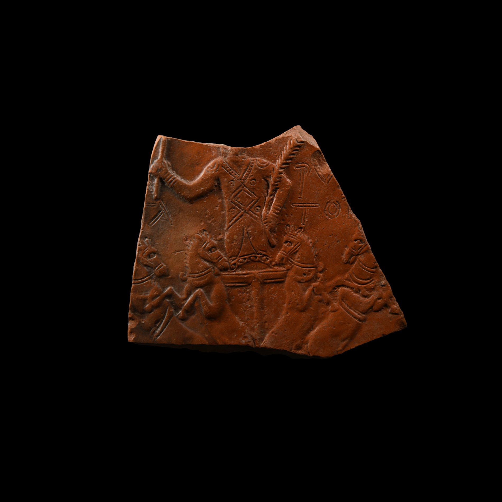 Roman Auriga in Quadriga Redware Sherd