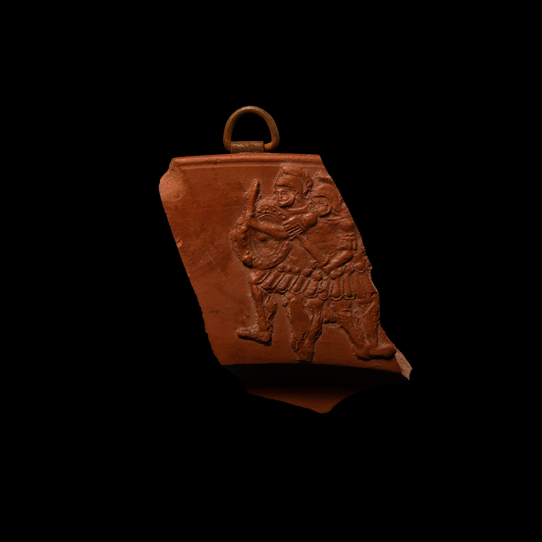 Roman Redware Sherd with Giant Geryon