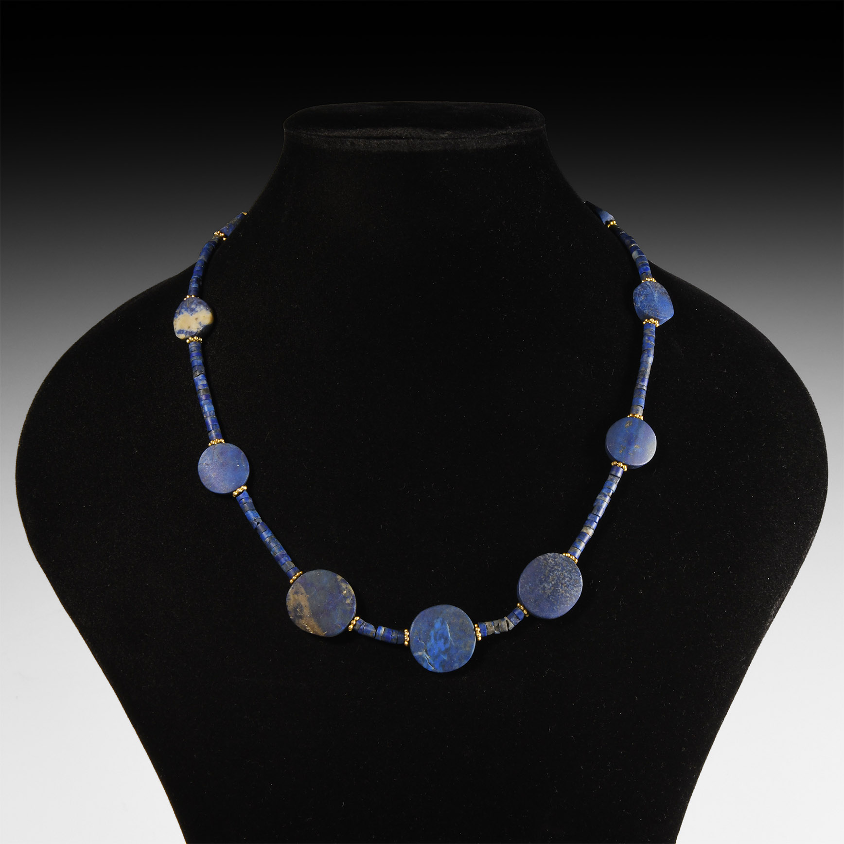 Bactrian Style Lapis Lazuli Bead Necklace String