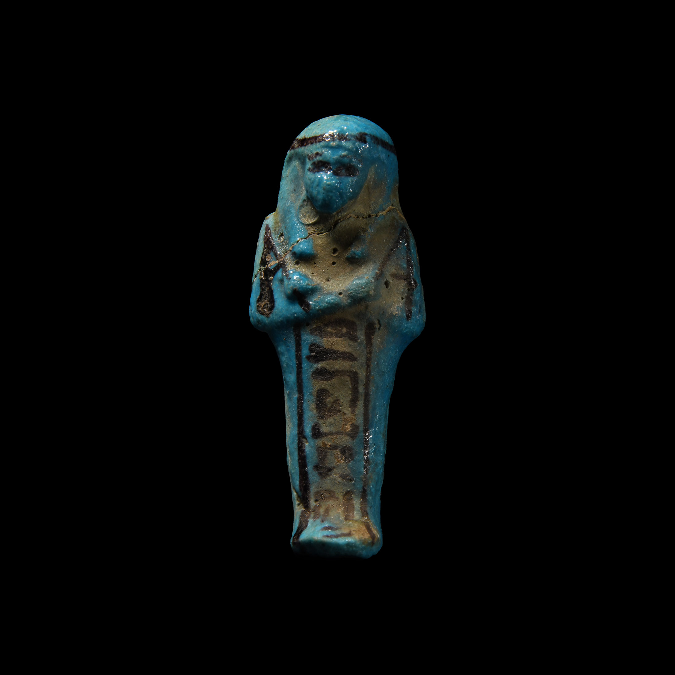 Egyptian Deep Blue Glazed Shabti of Pa-di-Khonsu-iy