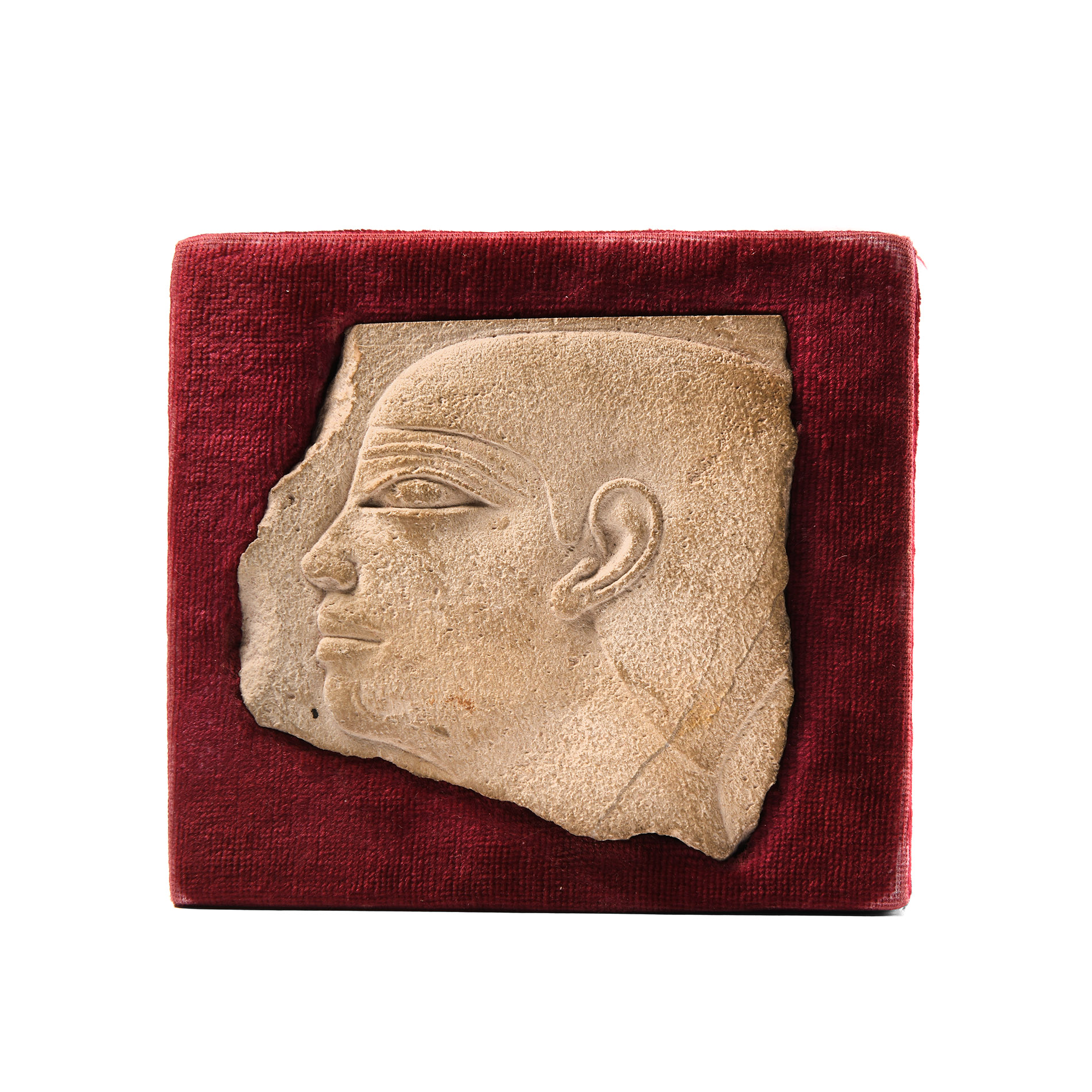 Egyptian Limestone Fragment with Face