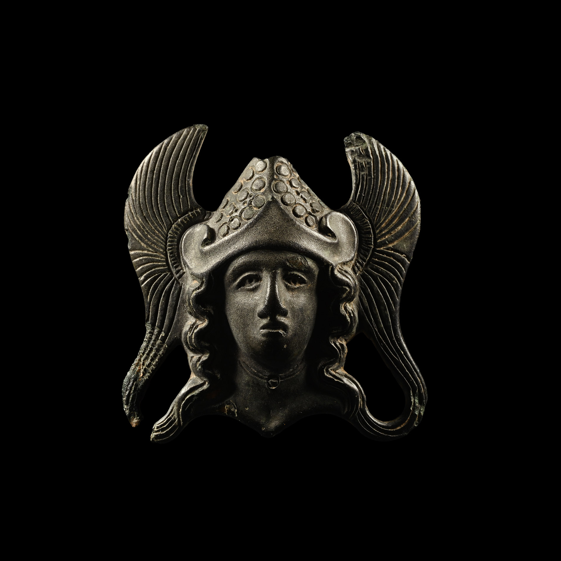 Roman Head of Minerva with Helm Appliqué