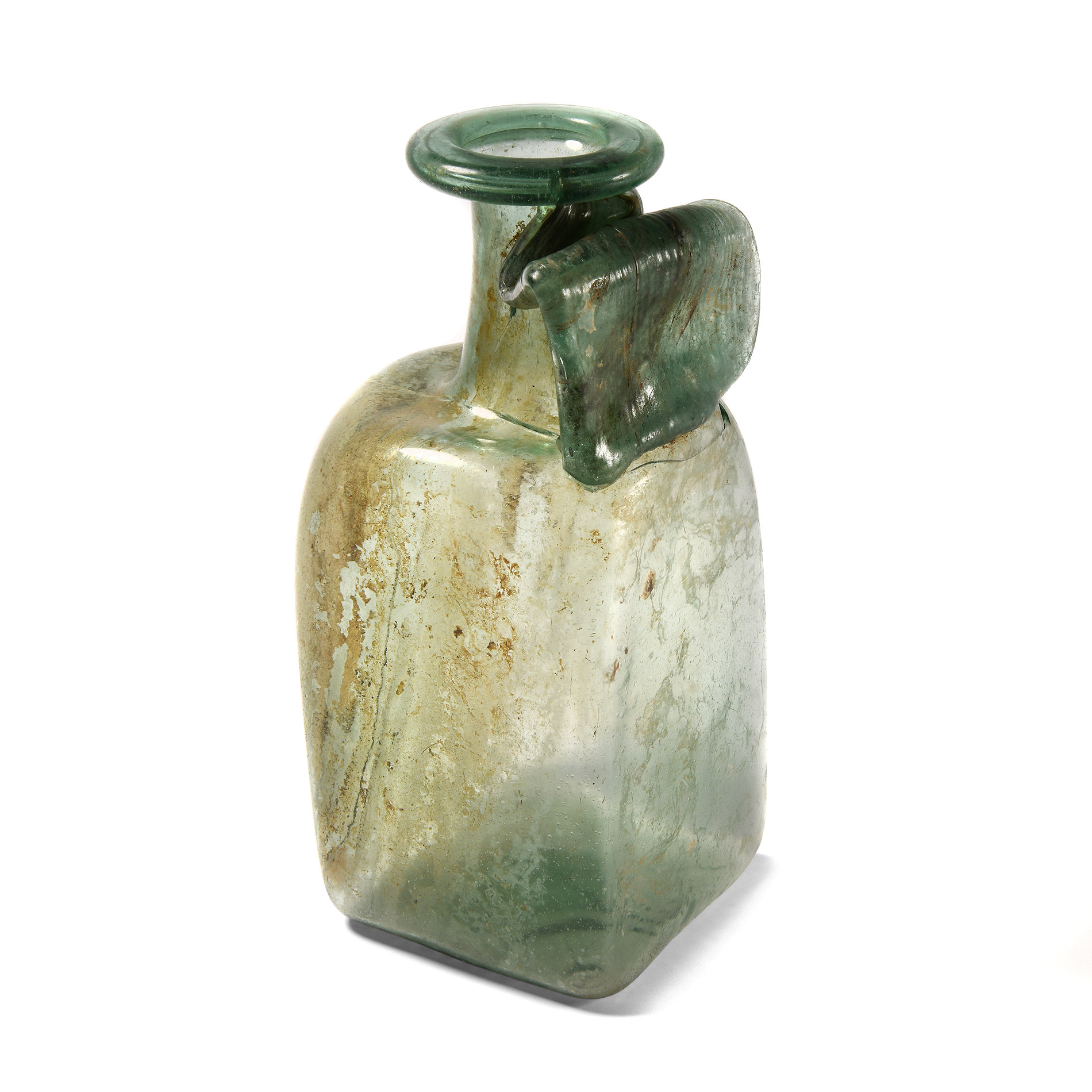 Large Roman Rectangular Glass Bottle
