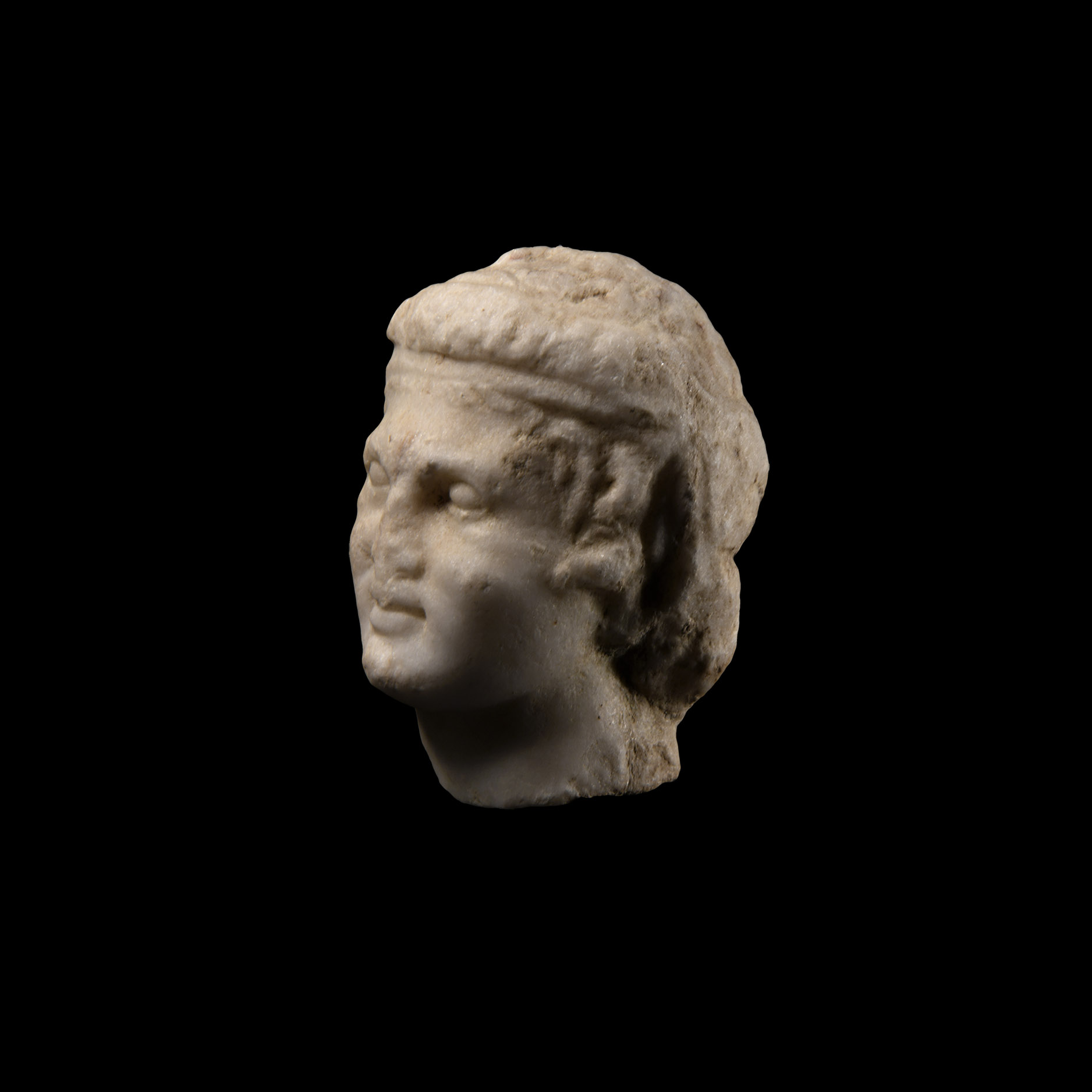 Roman Marble Head of a Satyr