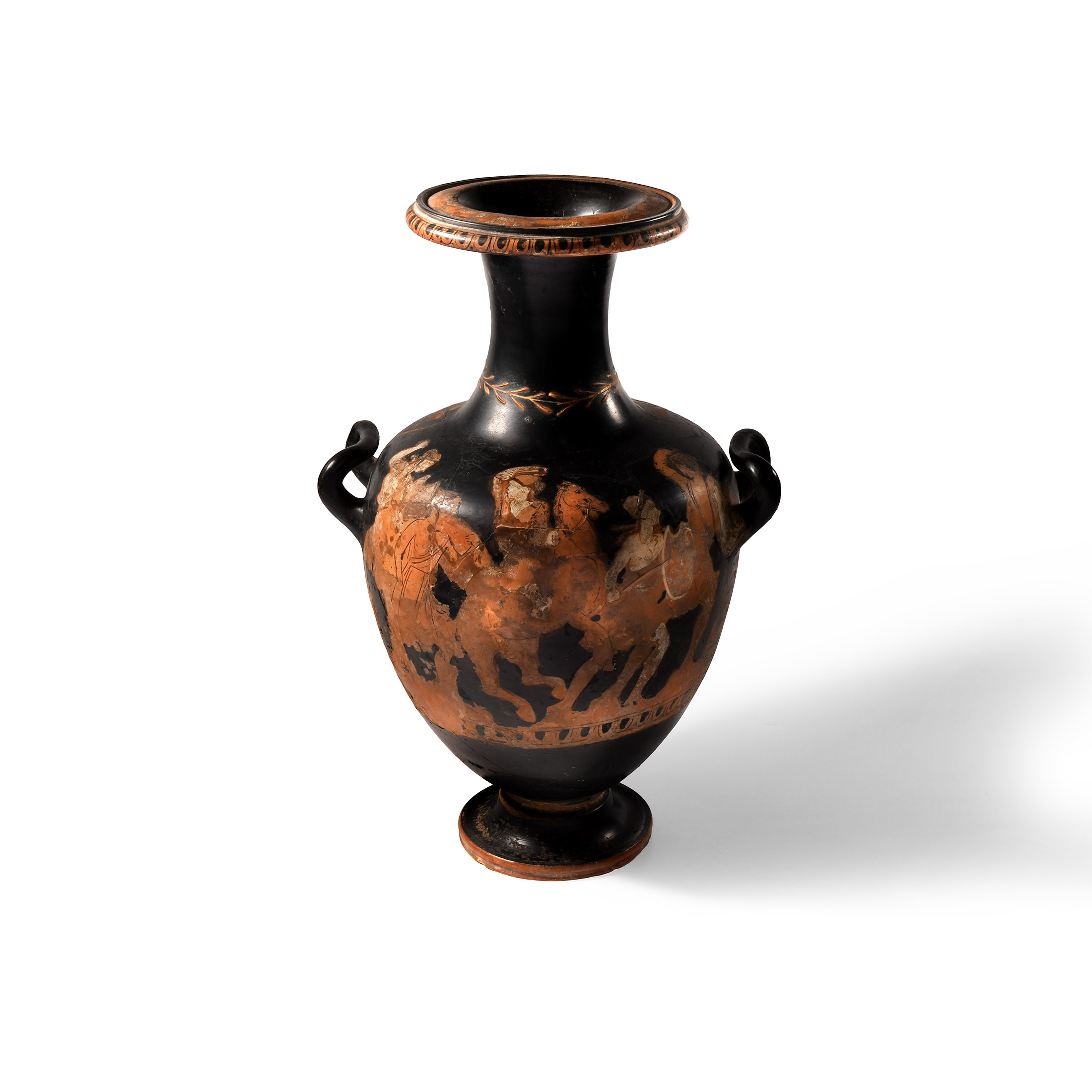 Greek Red-Figure Hydria with Fighting Between Amazons and Greek or Trojan Heroes