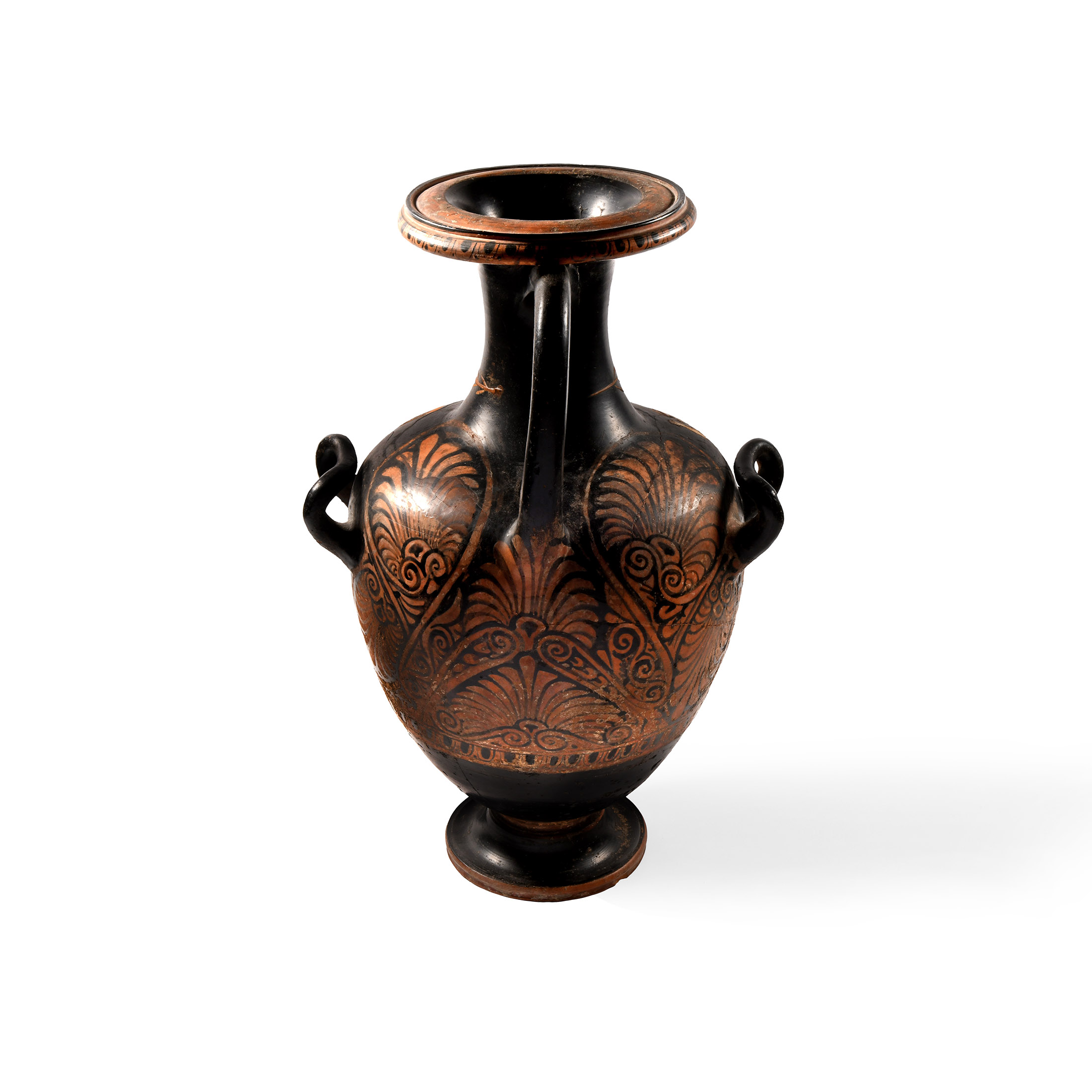 Greek Red-Figure Hydria with Fighting Between Amazons and Greek or Trojan Heroes