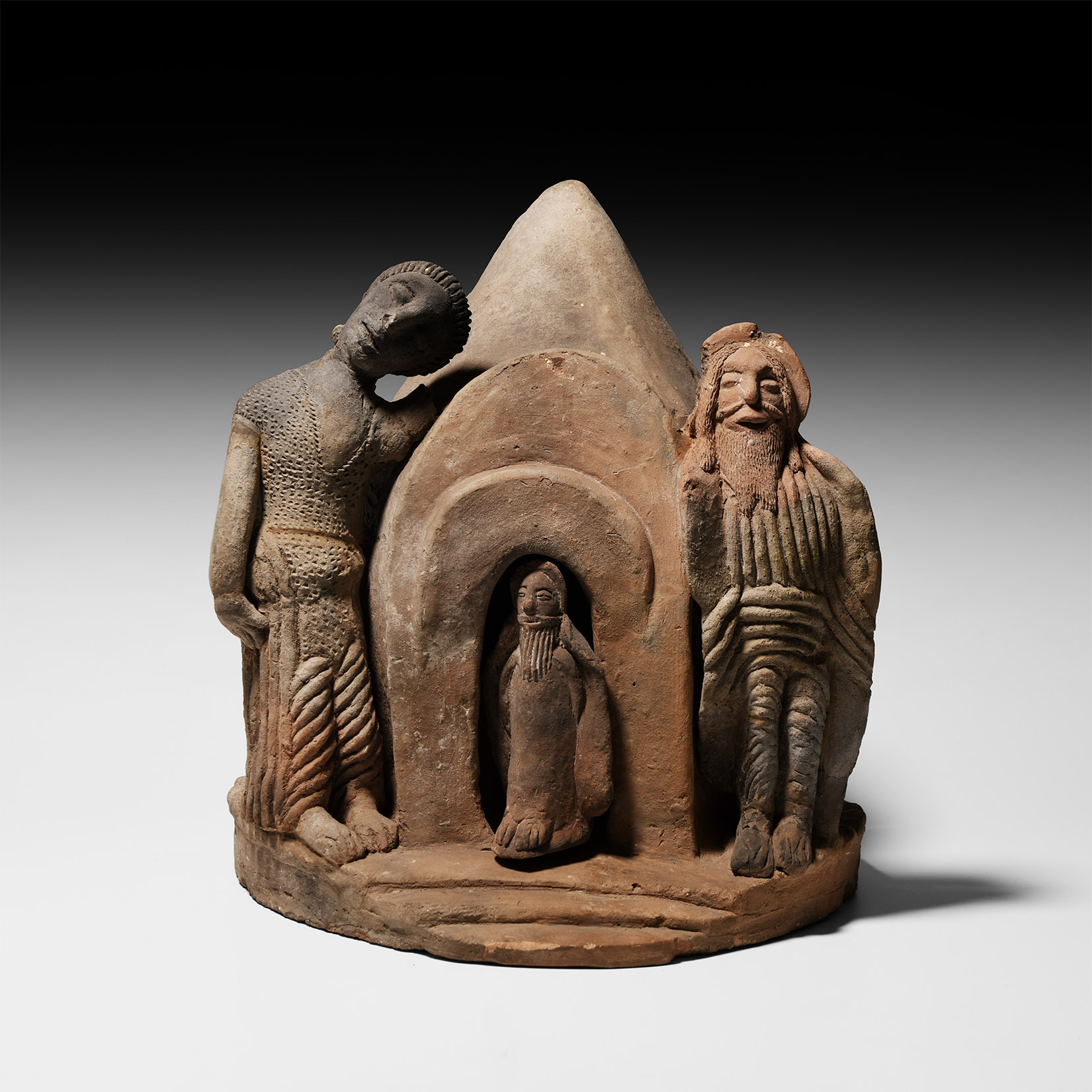 Western Asiatic Terracotta House with Inhabitants
