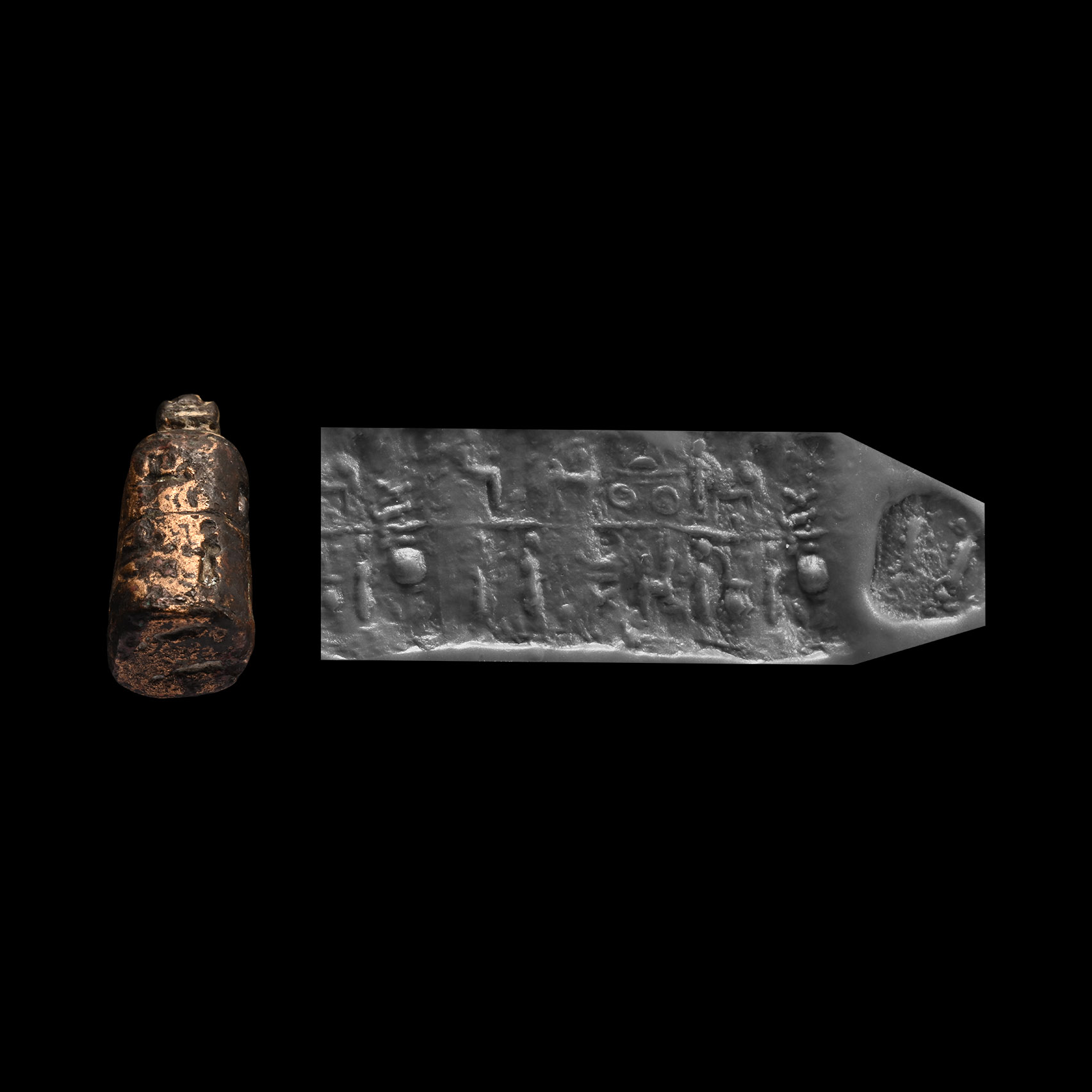 Western Asiatic Bronze Cylinder Seal Pendant