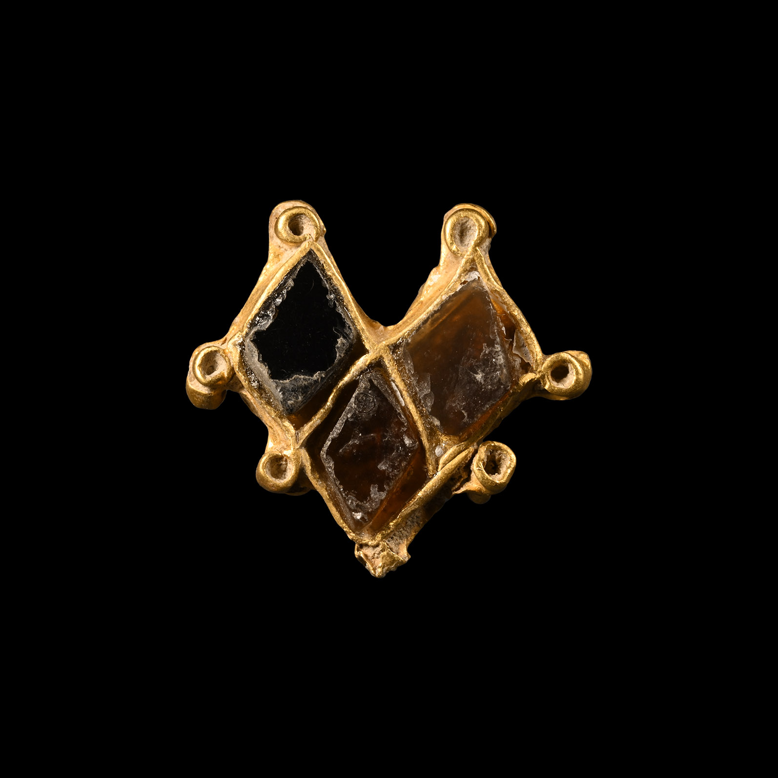 Medieval Gold and Garnet Necklace Element