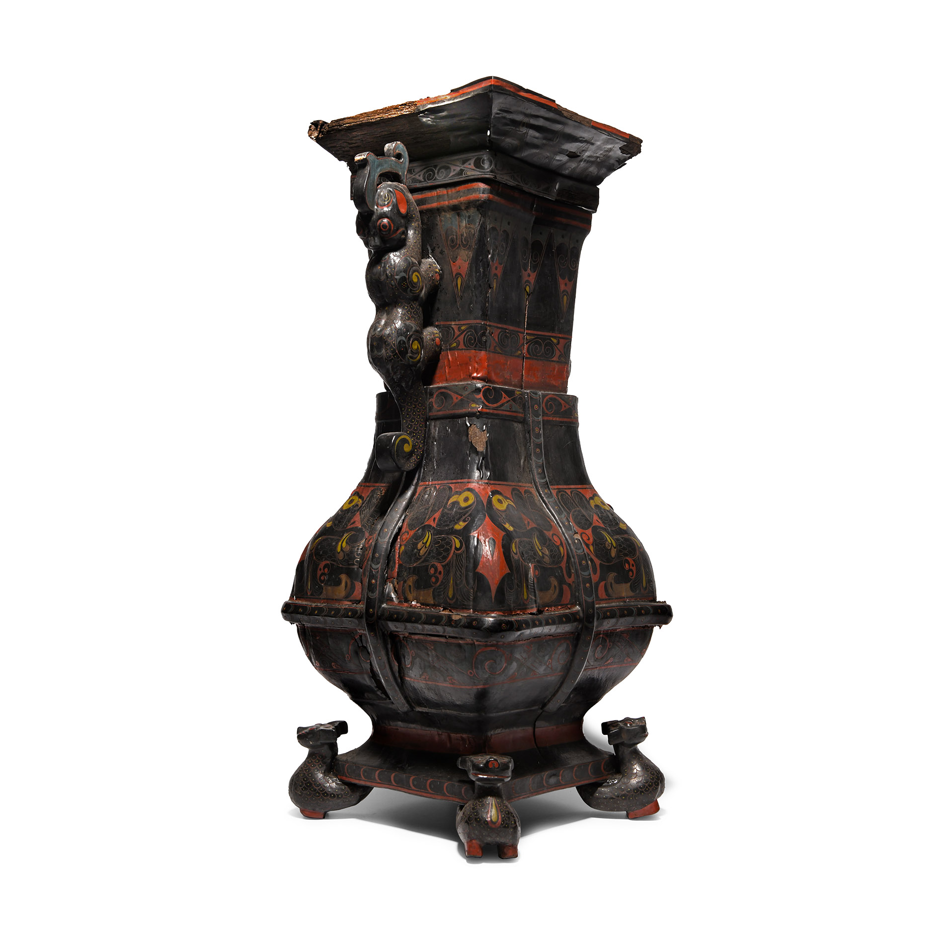 Chinese Han Dynasty Wooden Decorated Jar