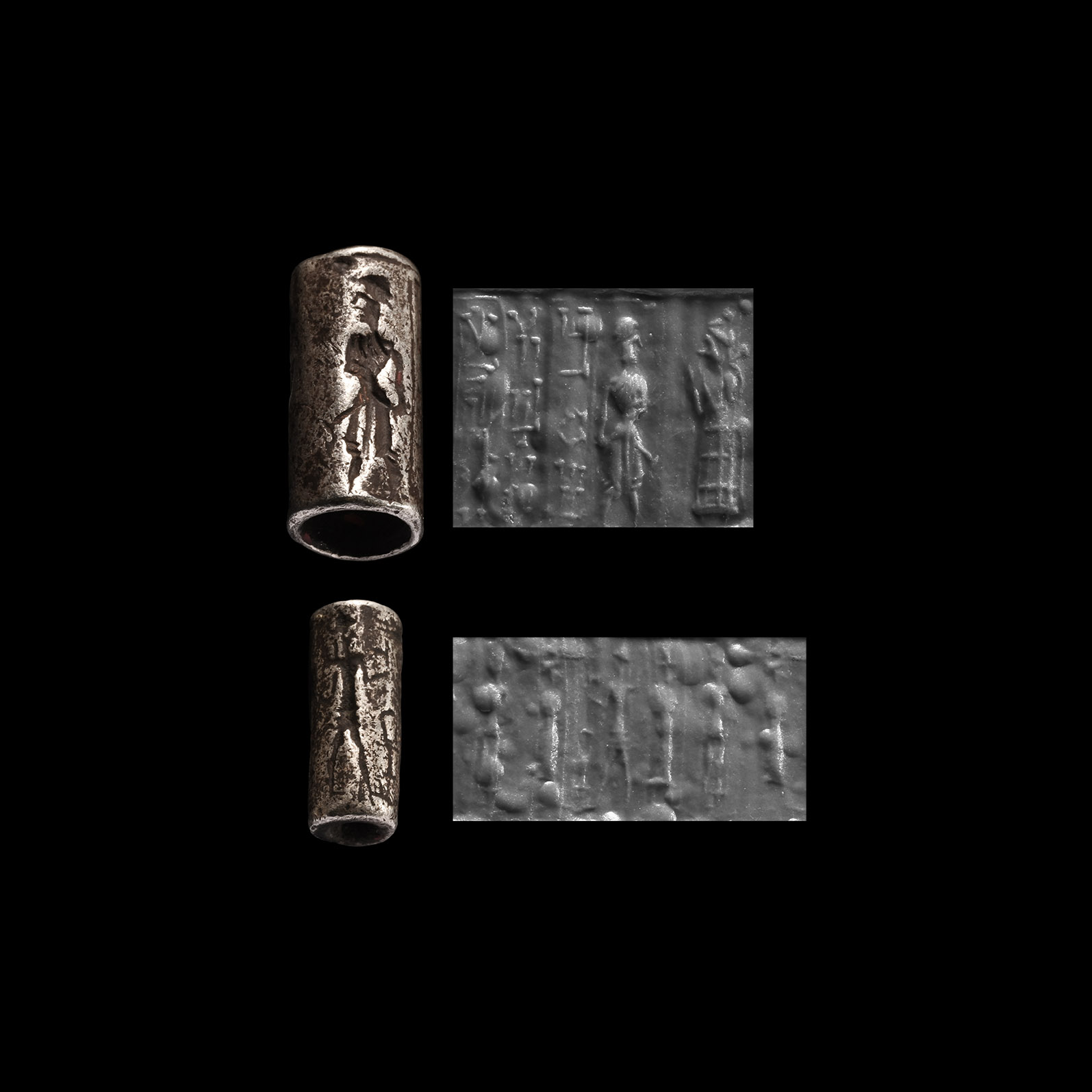 Cassite Silver Cylinder Seal Pair