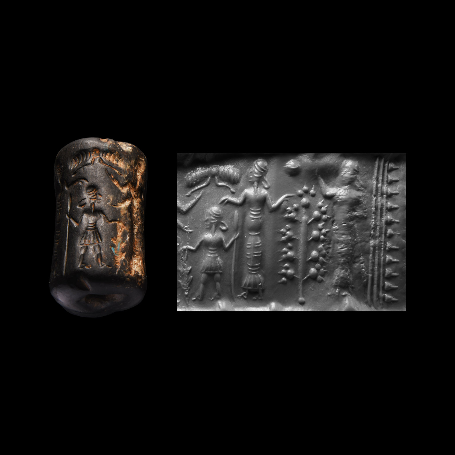 Western Asiatic Cylinder Seal with Figural Scene