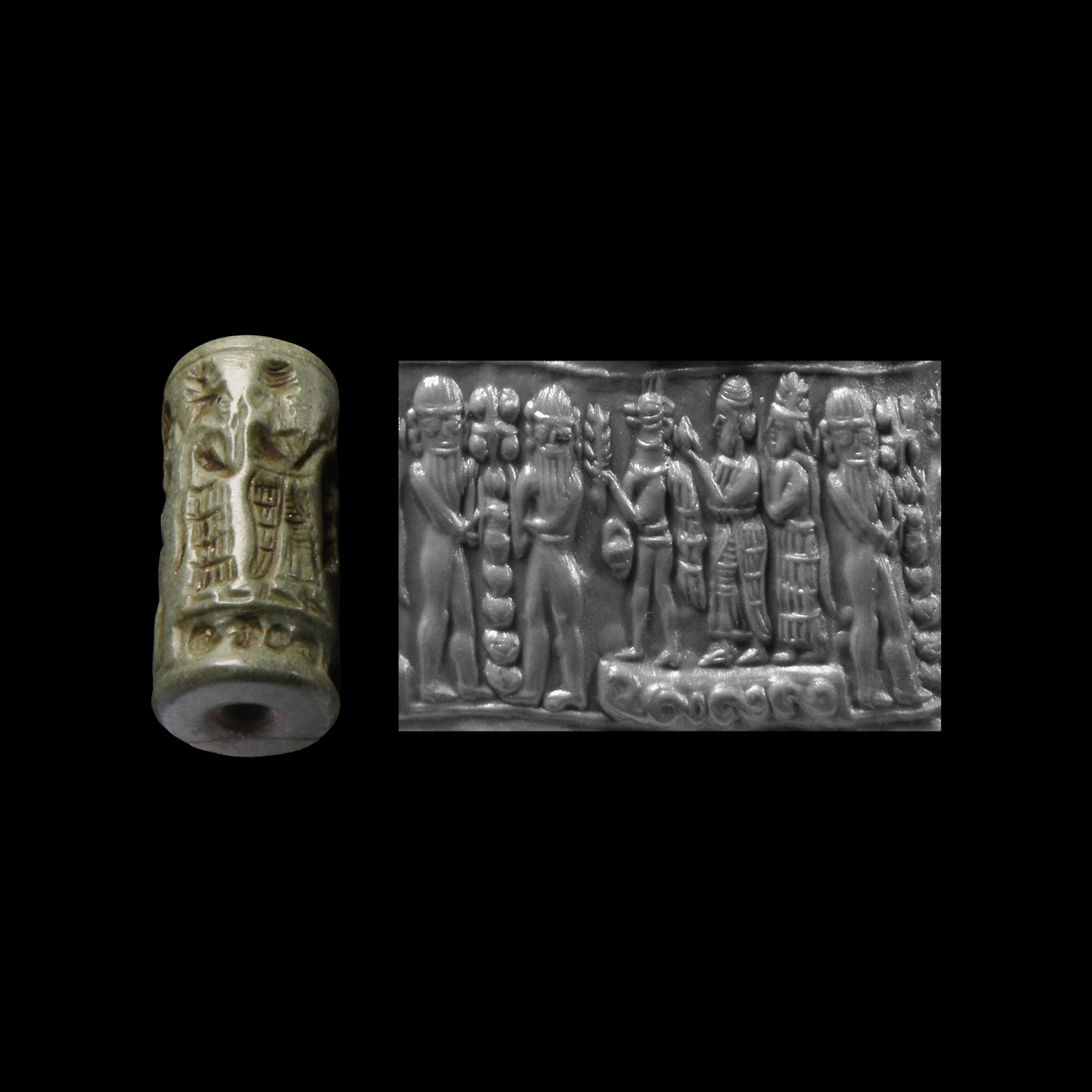Akkadian Cylinder Seal with Presentation Scene