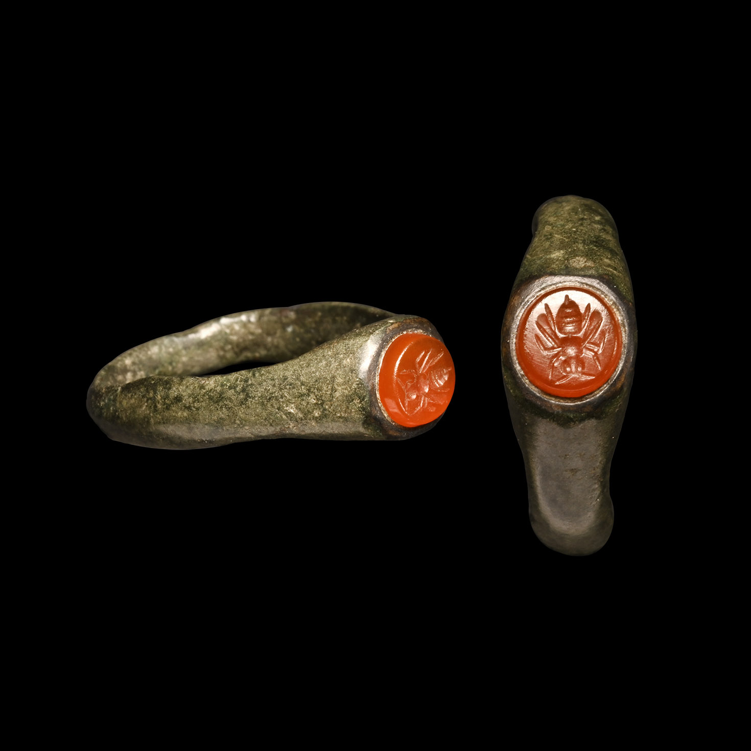 Greek Ring with Artemis Bee Gemstone