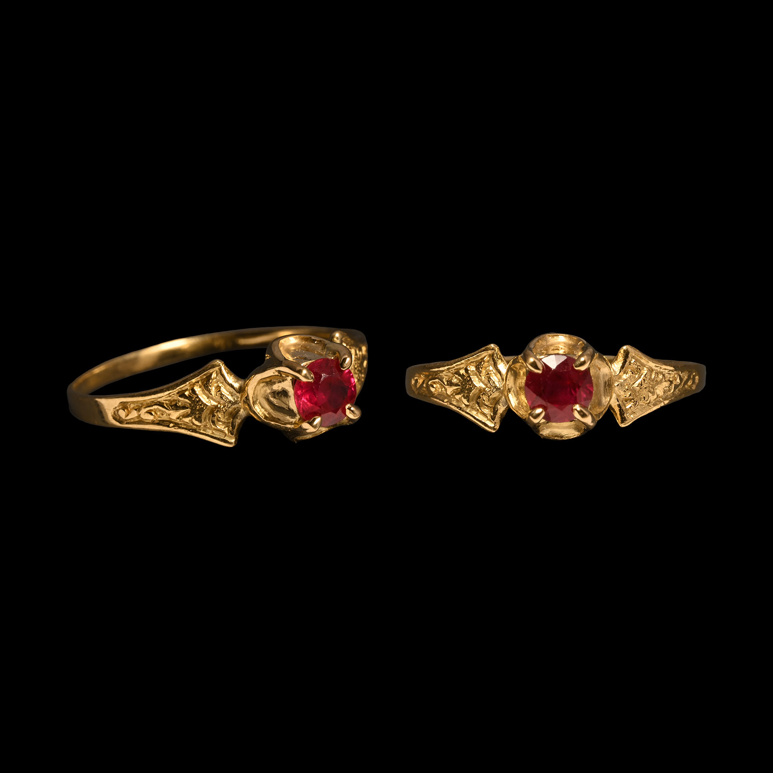 'The Purbeck' Medieval Gold Ring with Ruby
