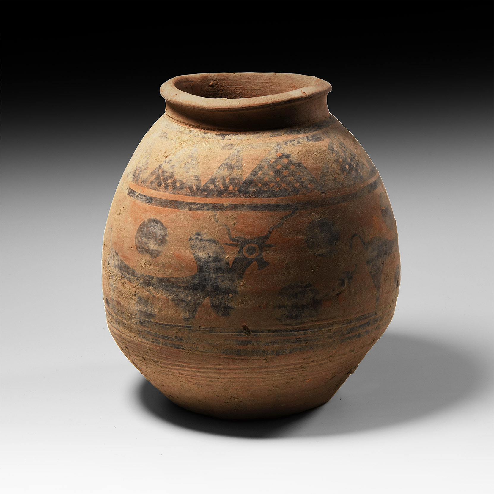 Western Asiatic Painted Vessel with Zebu