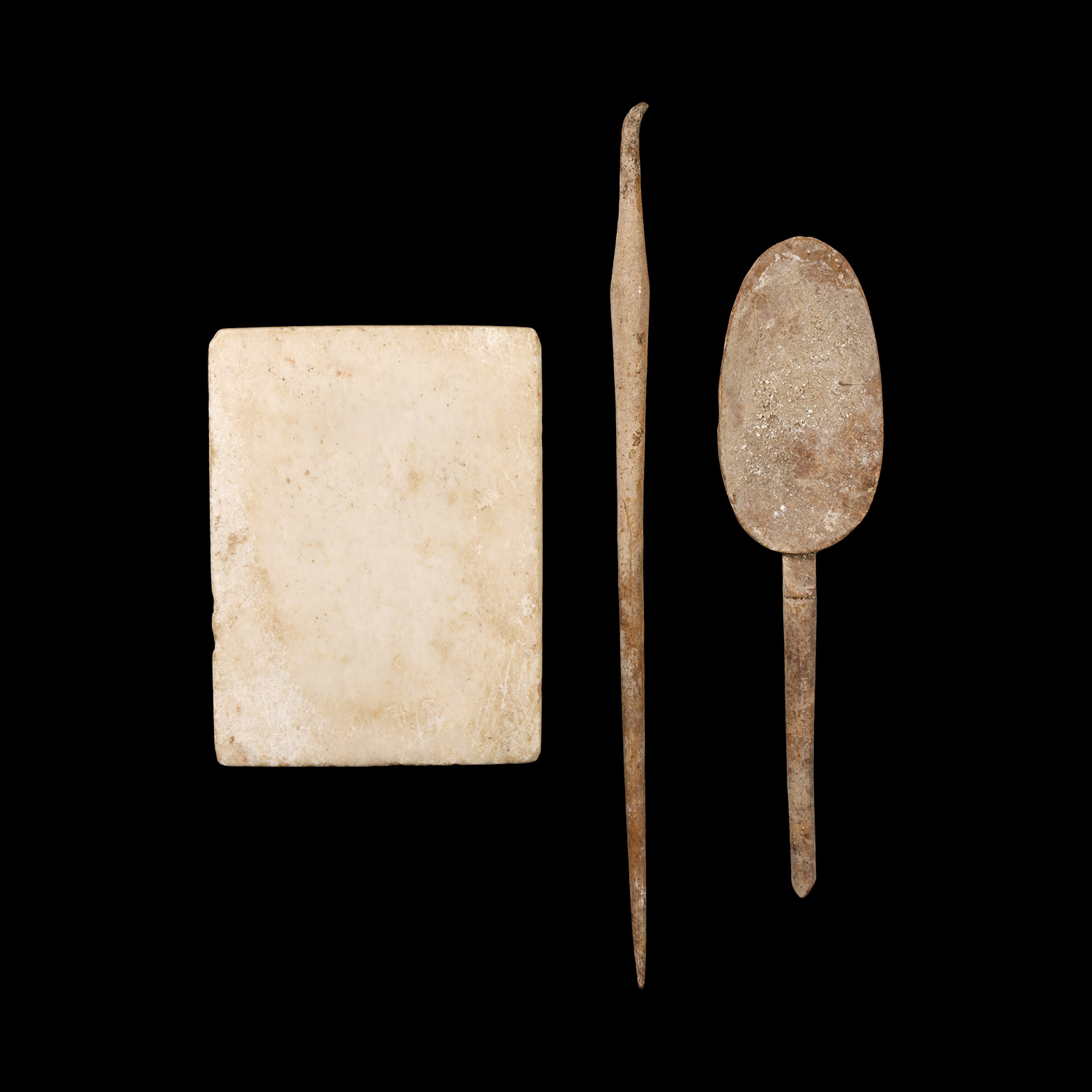 Roman Palette and Bone Implement Group
