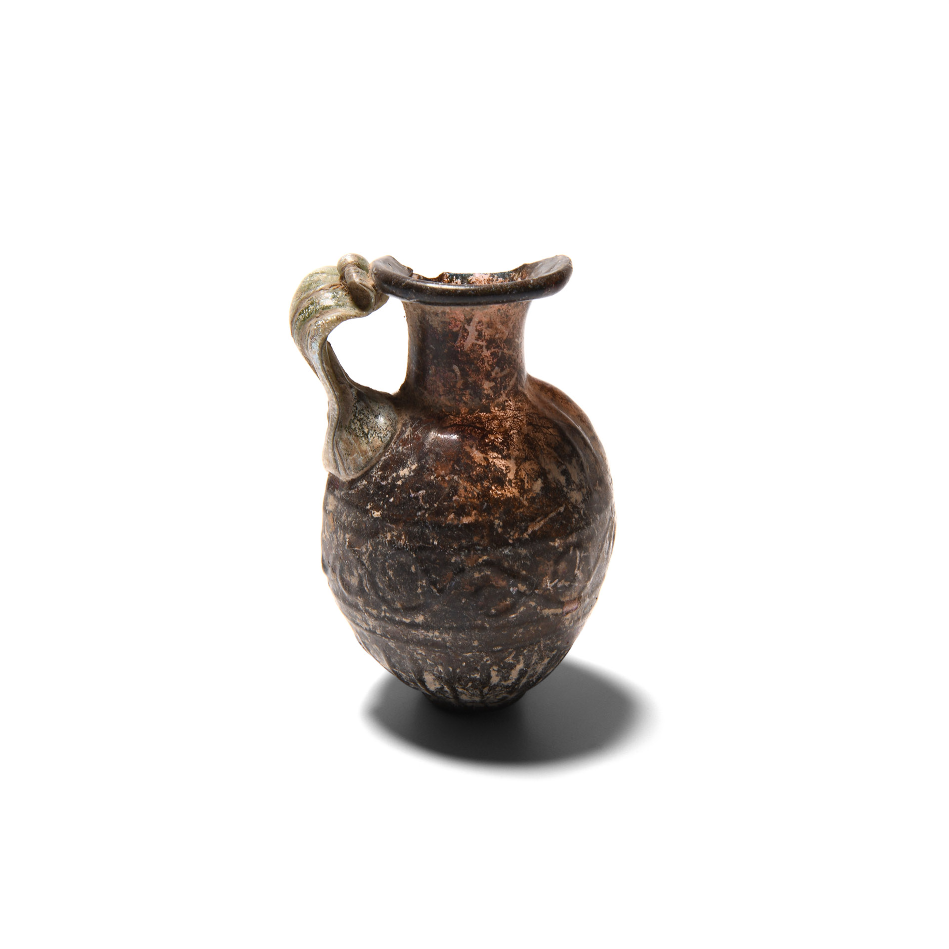 Roman Aubergine Mould Blown Amphoriskos