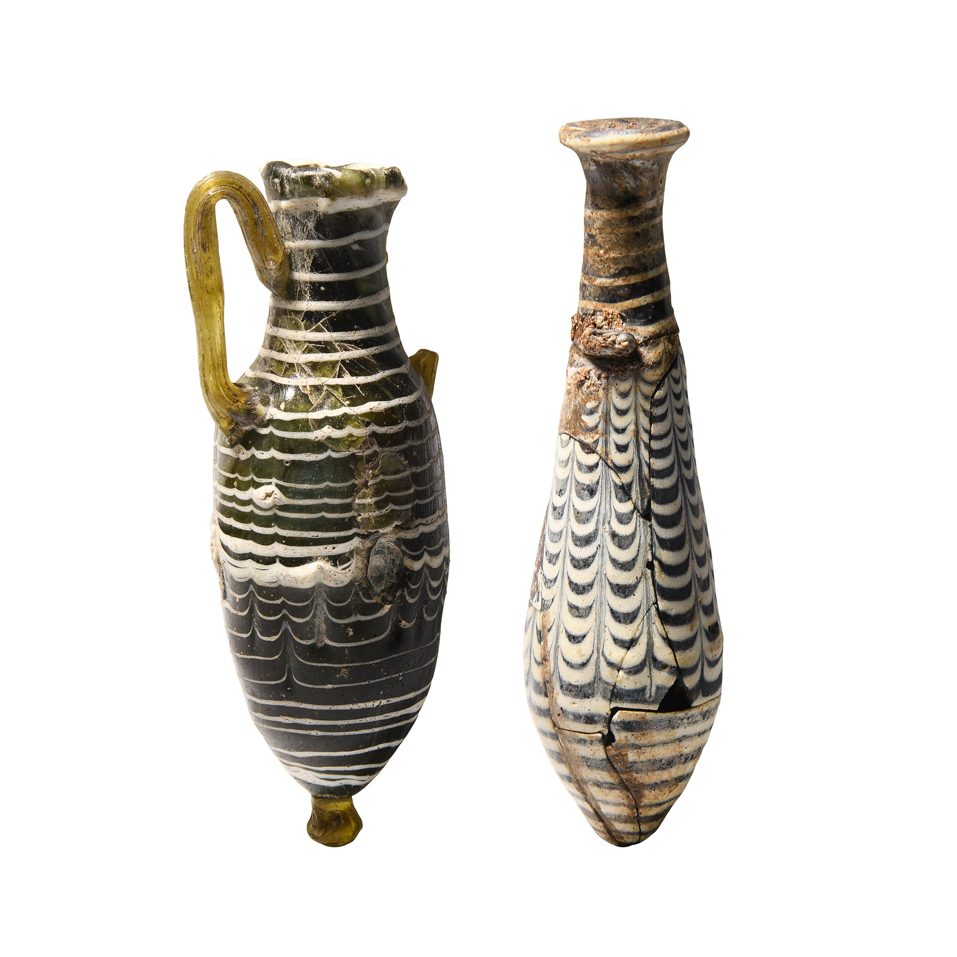 Greek Festooned Glass Vessel Group