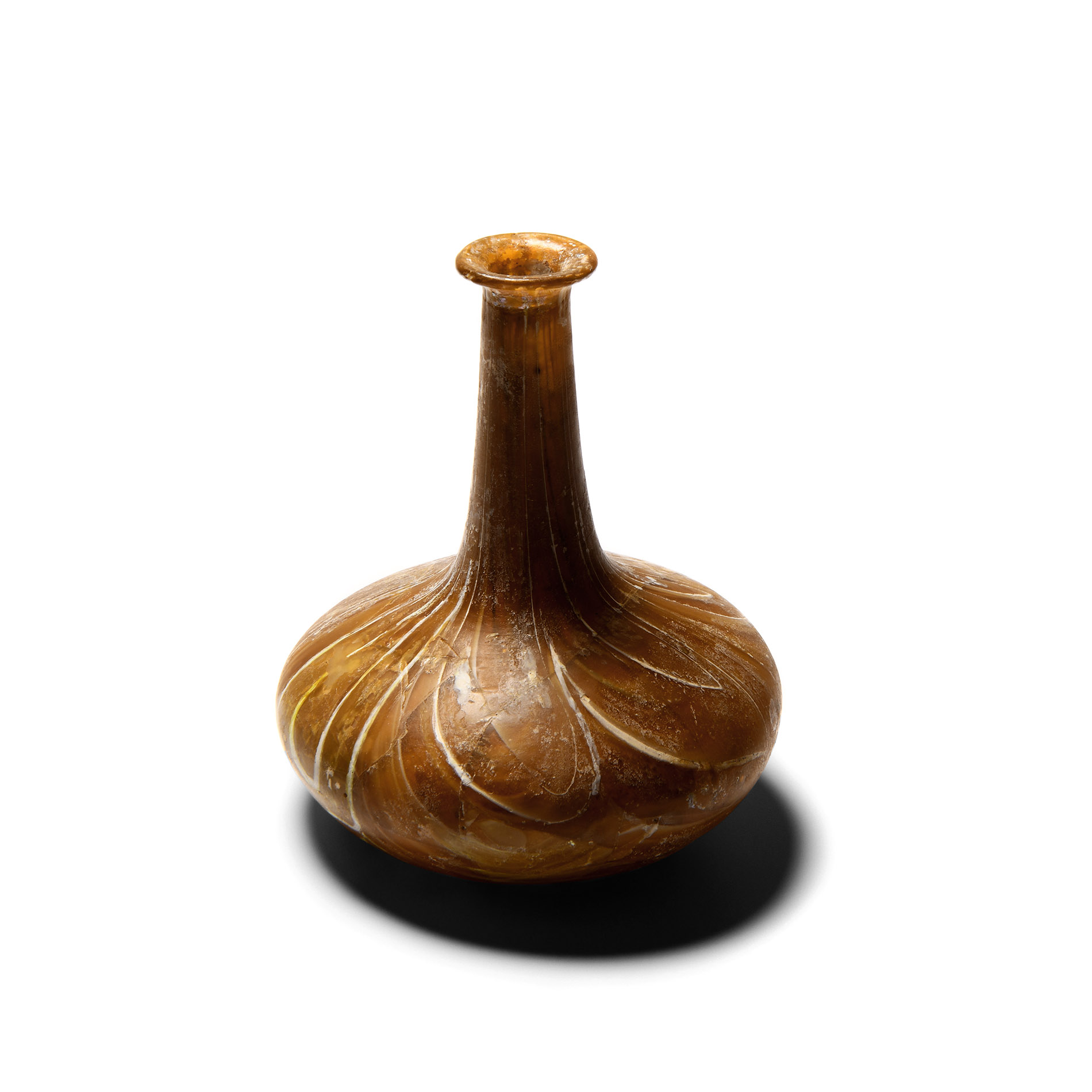 Roman Amber Marbled Glass Vase