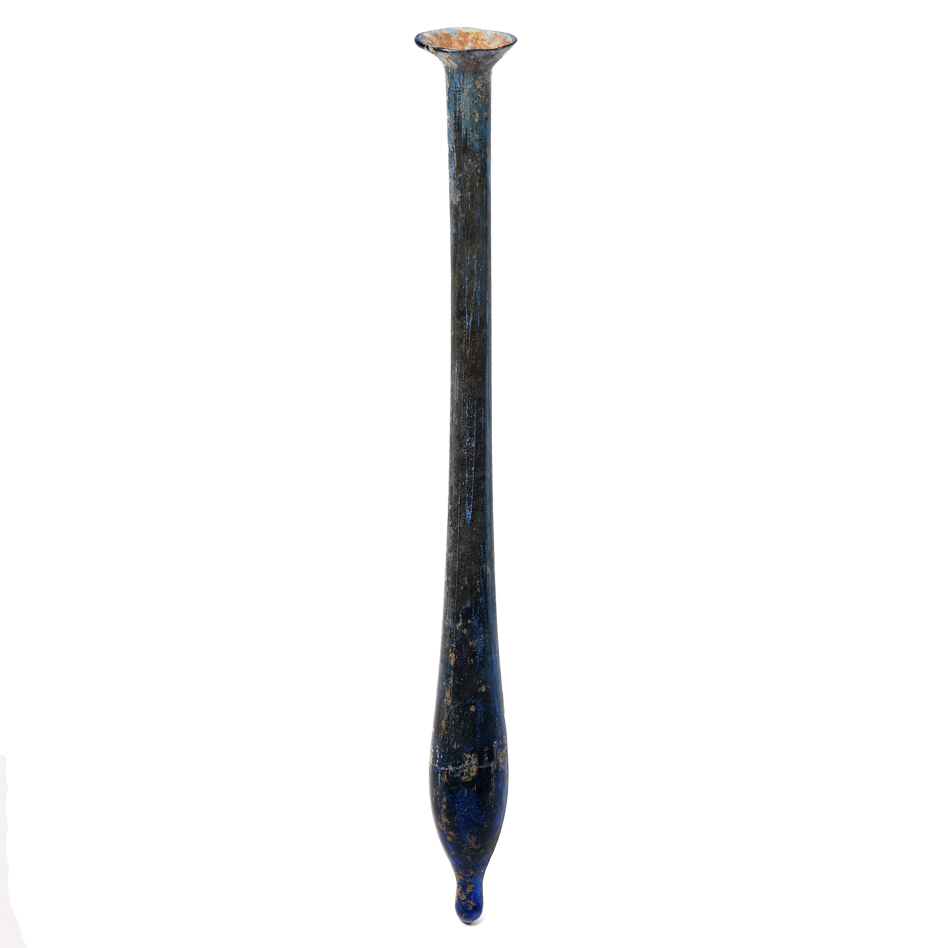 Large Roman Blue Long Neck Vessel