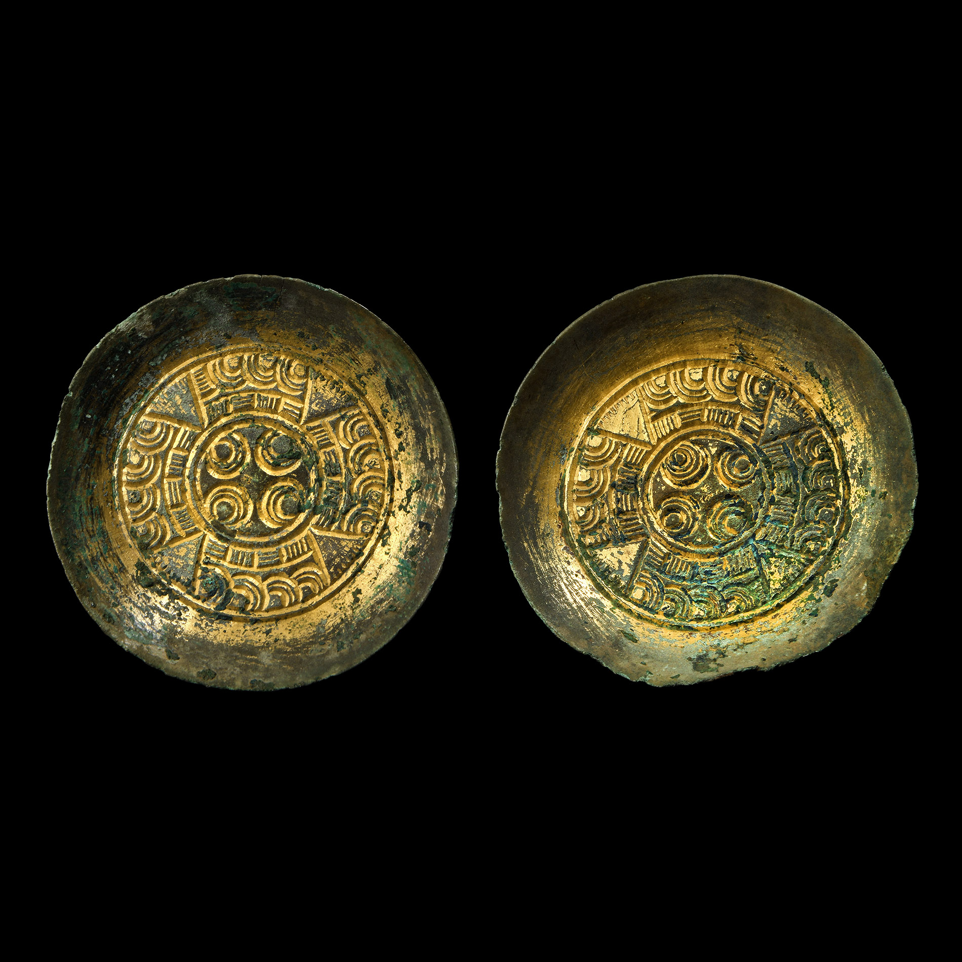 'The Siddington' Impressive Anglo-Saxon Chip-Carved Saucer Brooch Pair