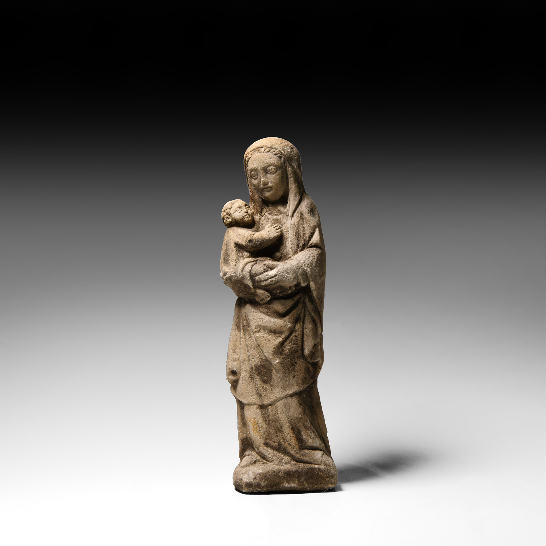 Limestone Madonna and Child Statue