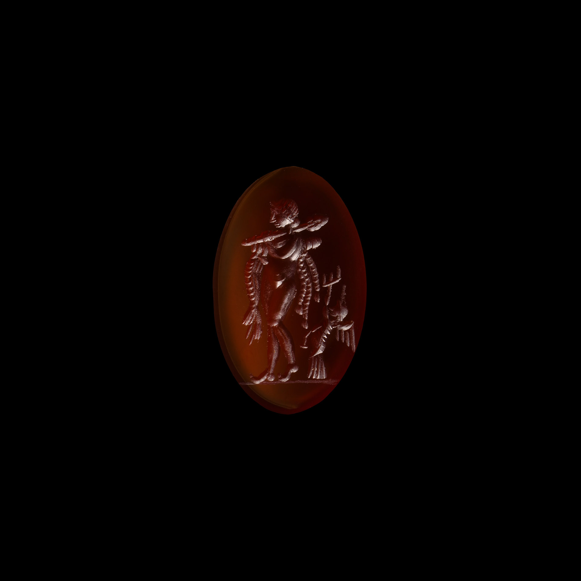 Large Carnelian Gemstone with Venus and Cupid