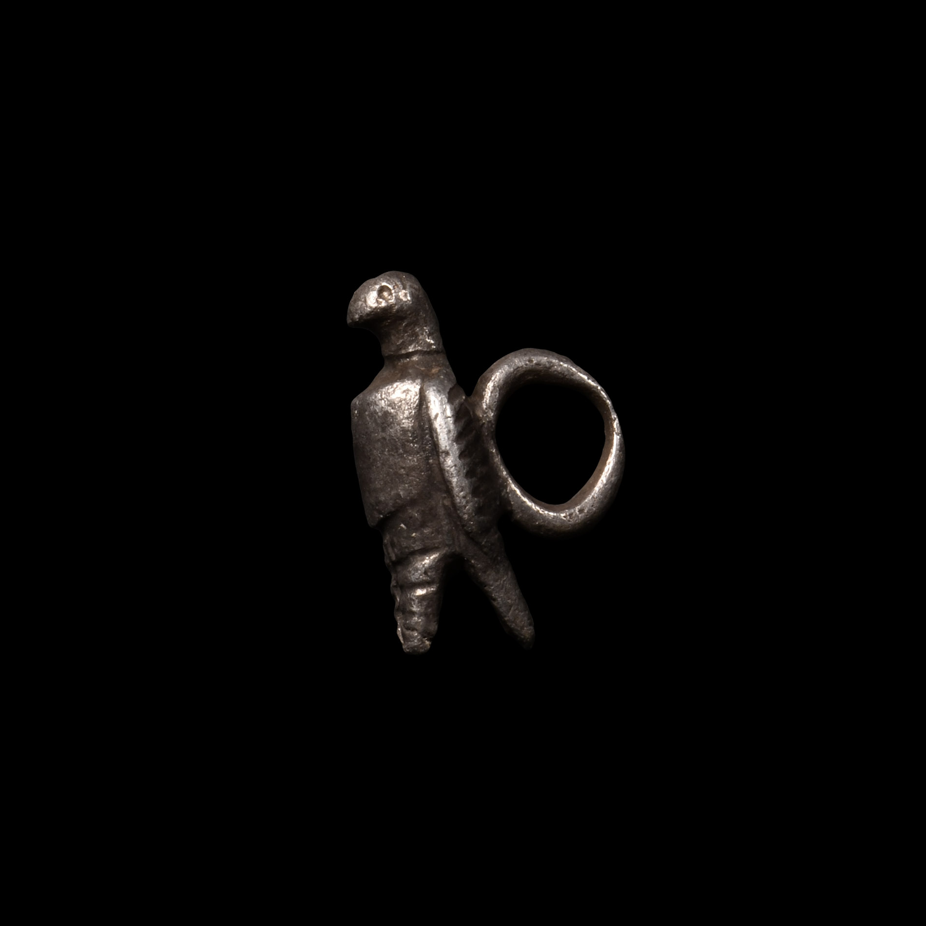Egyptian Silver Amulet of Horus-Ra in the Form of a Falcon