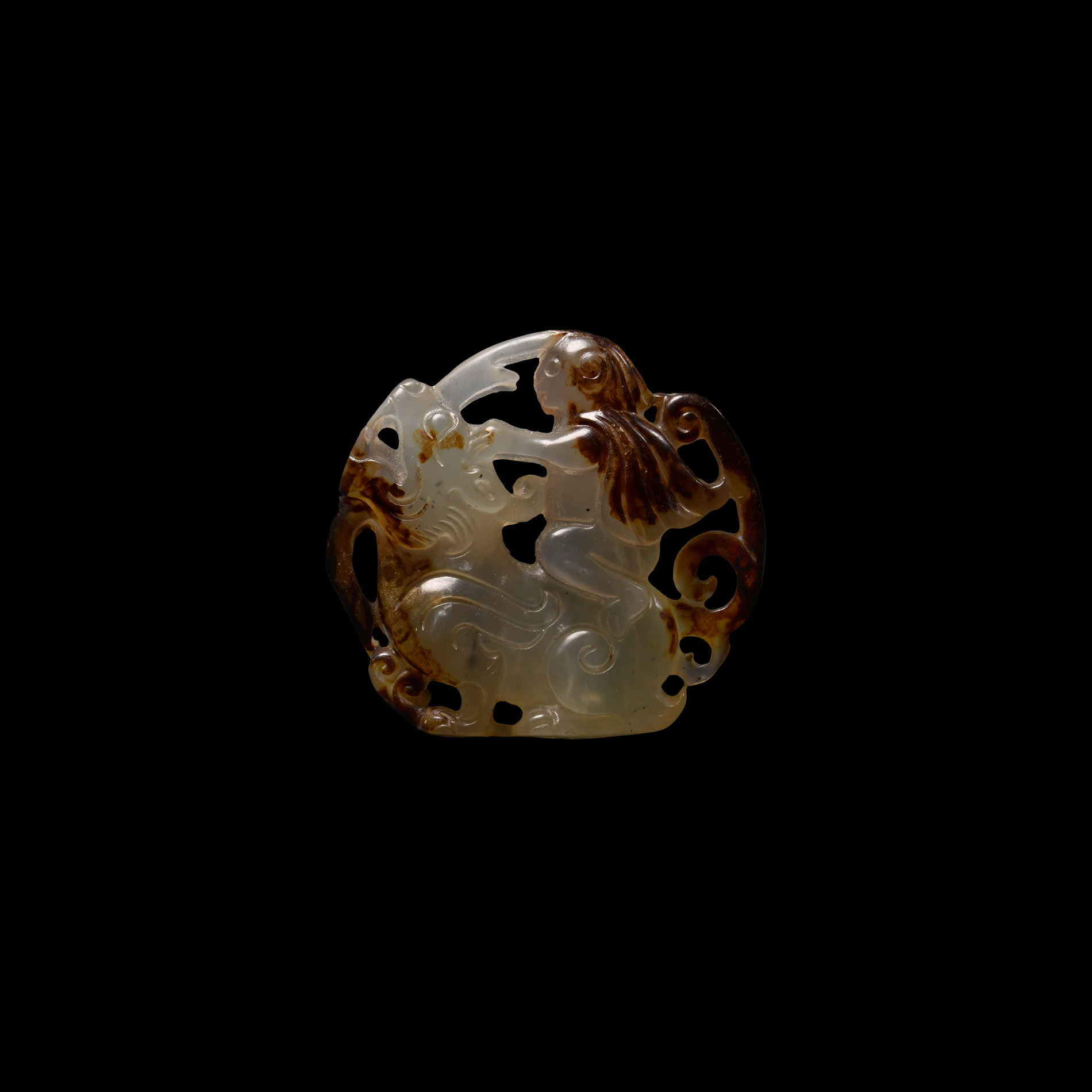 Chinese Agate Amulet with Lion