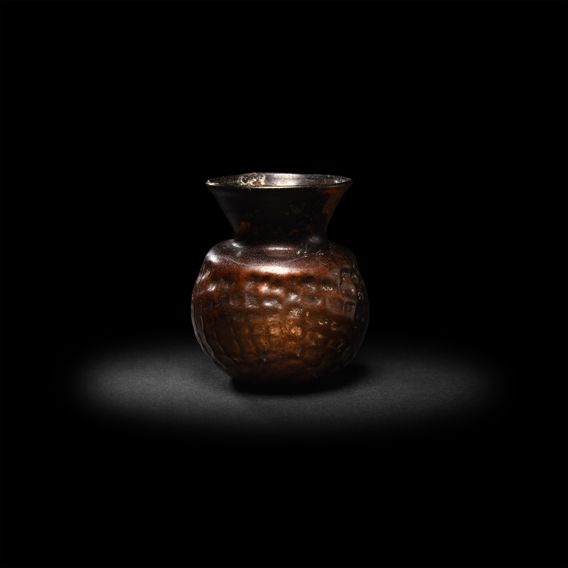 Byzantine Mould-Blown Aubergine Glass Jar