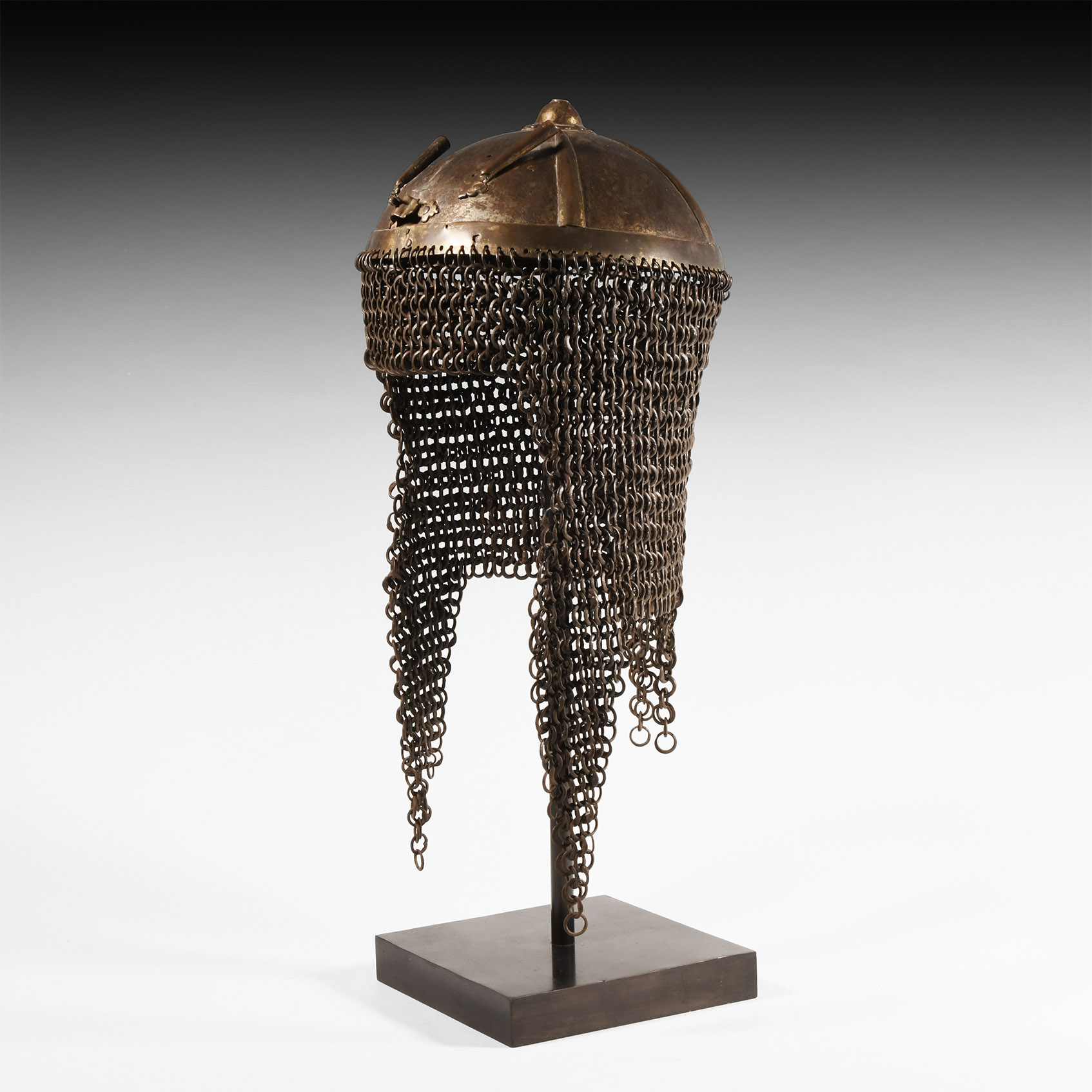 Indo-Persian Iron Helmet with Gilt Calligraphy