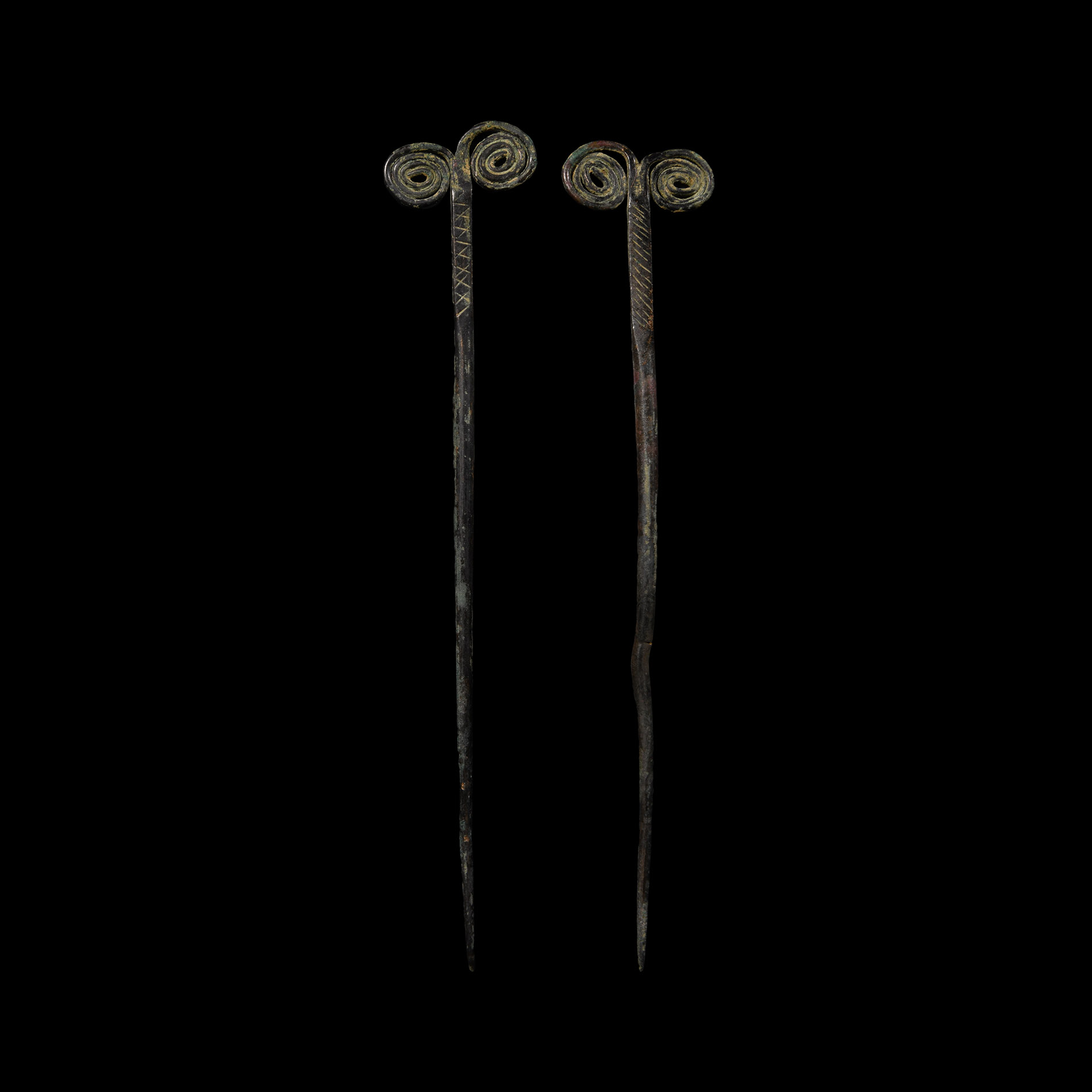 Luristan Decorated Pin Pair